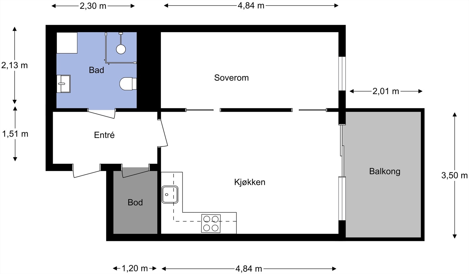 Plantegning utarbeidet av takstmann Galleribilde