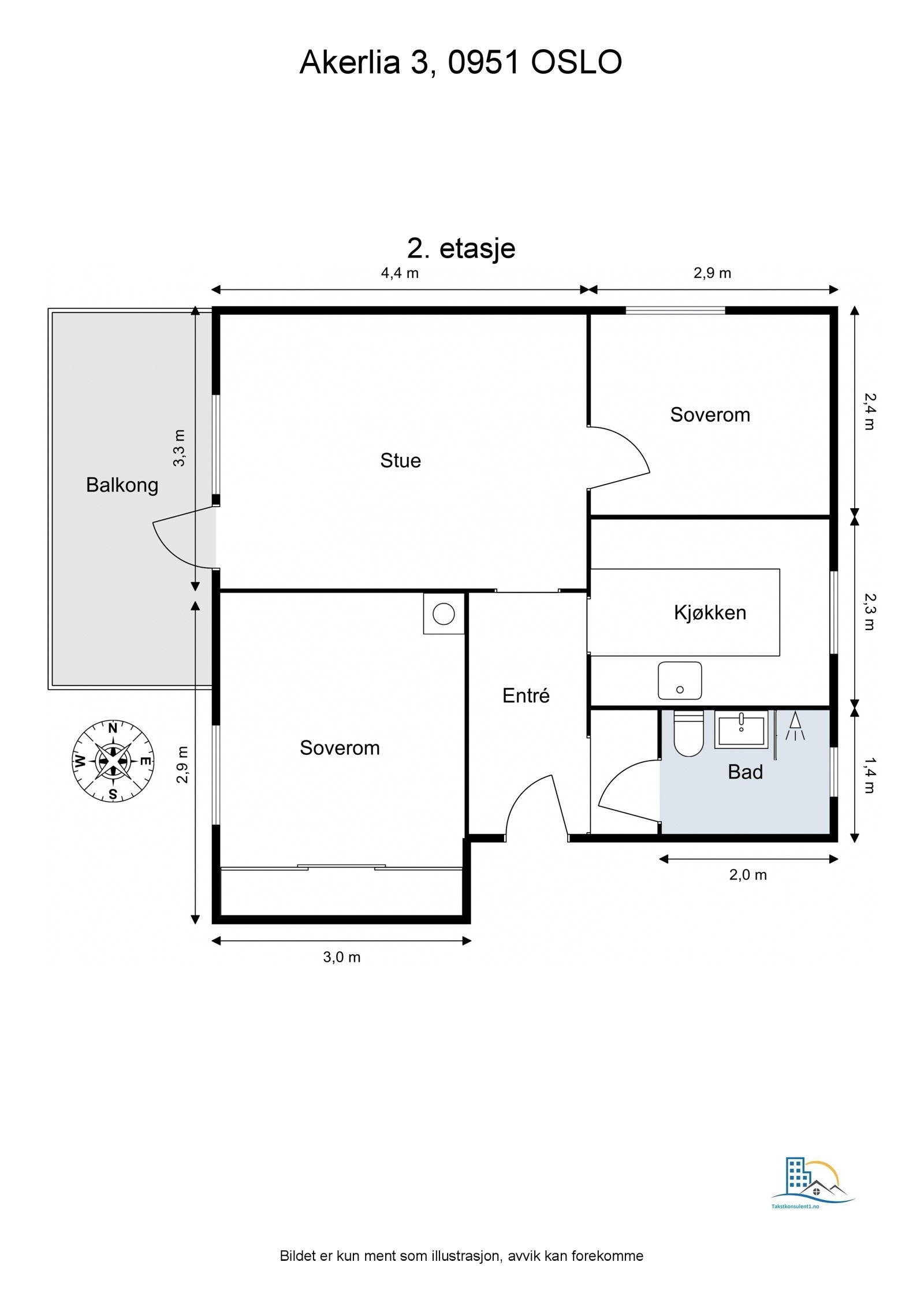 Leiligheten har en super planløsning som gir en fin flyt mellom rommene Galleribilde