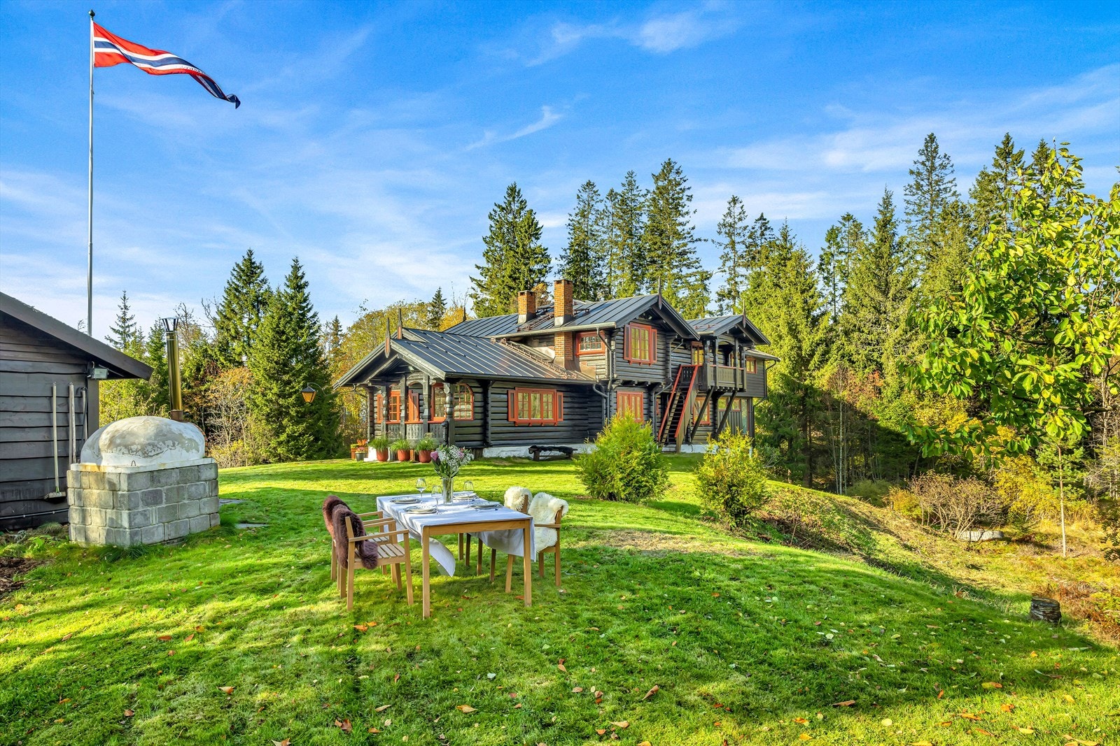 Her inntas flere middager om sommeren. Galleribilde