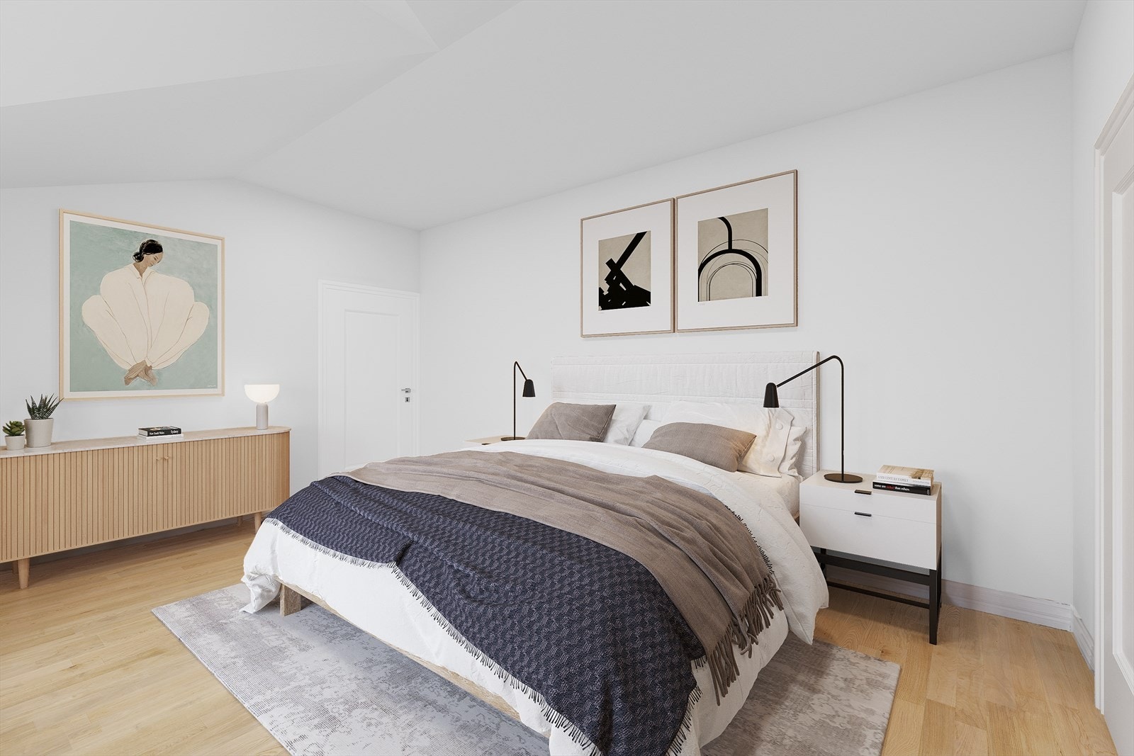 Soverom nr. 4 med balkong digitalt stylet. Galleribilde