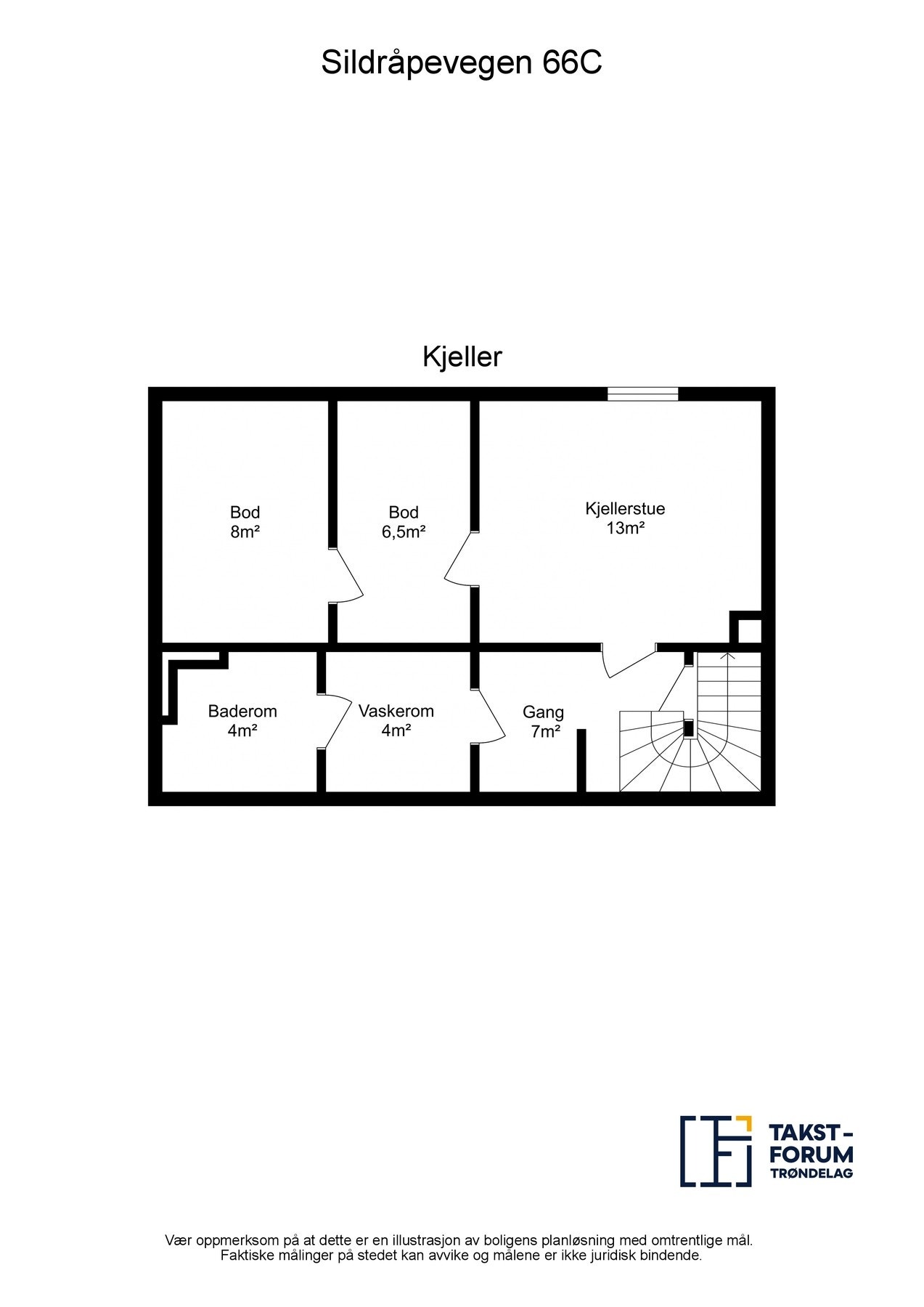 Planskisse kjeller med m2 Galleribilde