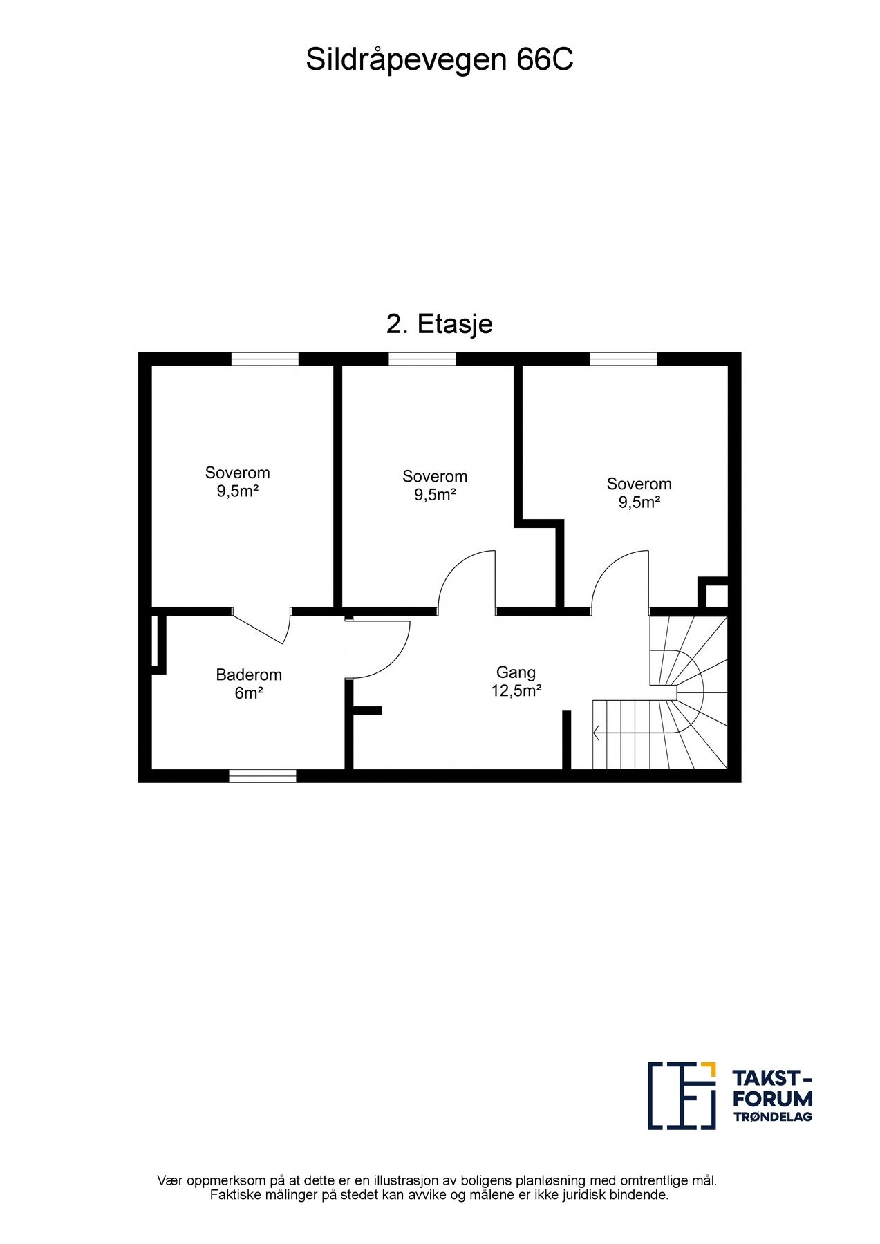 Planskisse 2 etasje med m2 Galleribilde