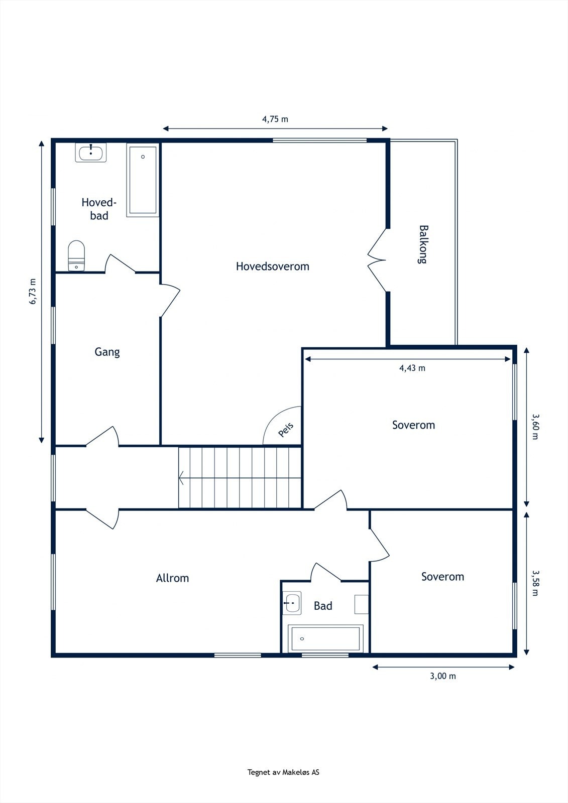 Langveis 2 etg Galleribilde