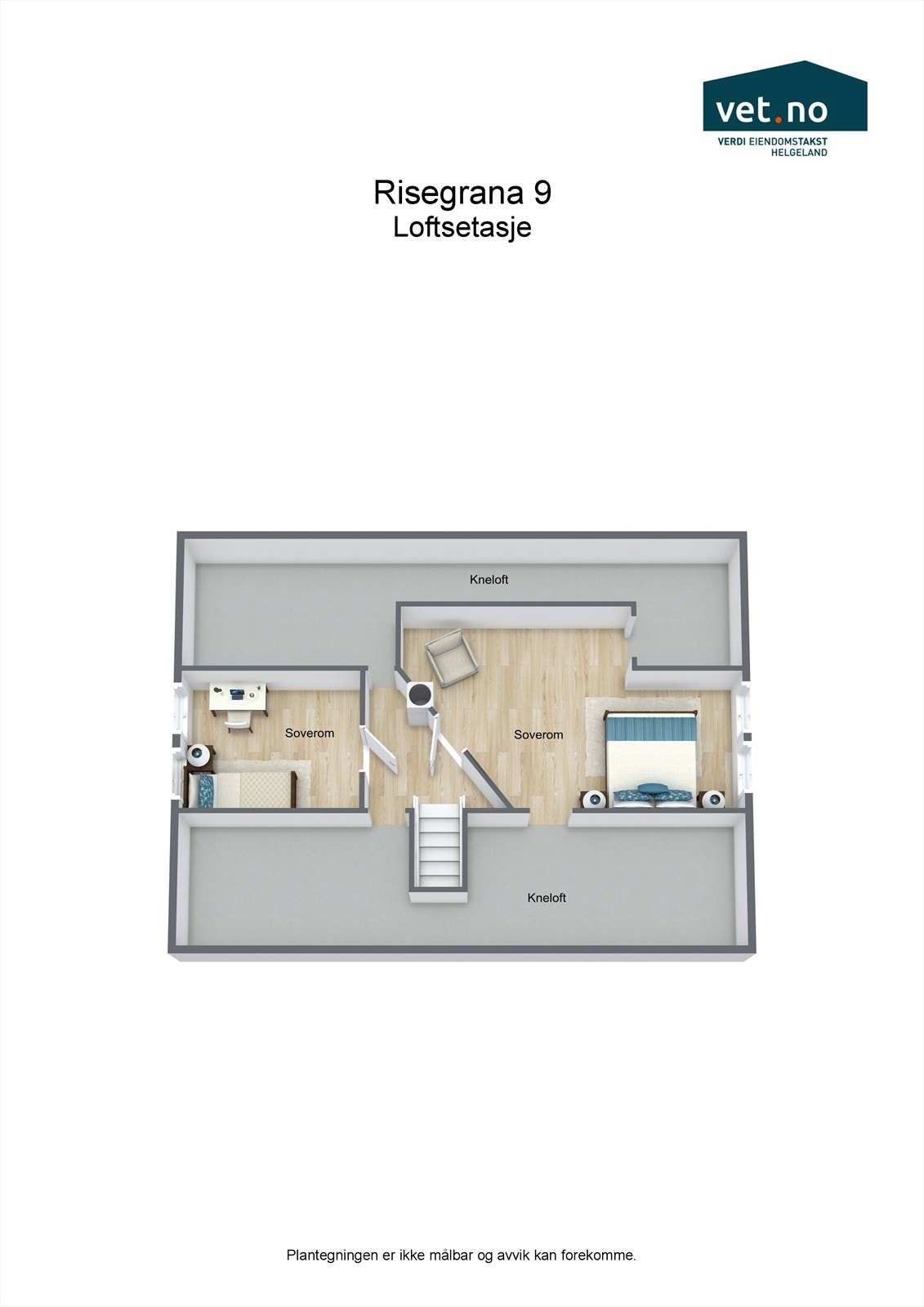 Her ser du planløsningen i loftsetasjen Galleribilde