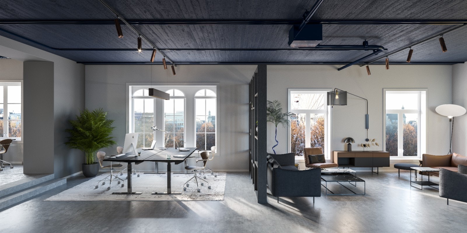 3D Illustrasjon av ledig lokale i 4. etg på 595 kvm BTA Galleribilde