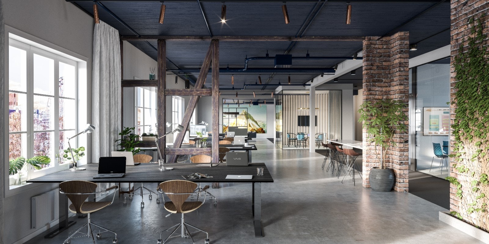 3D Illustrasjon av ledig lokale i 4. etg på 595 kvm BTA Galleribilde