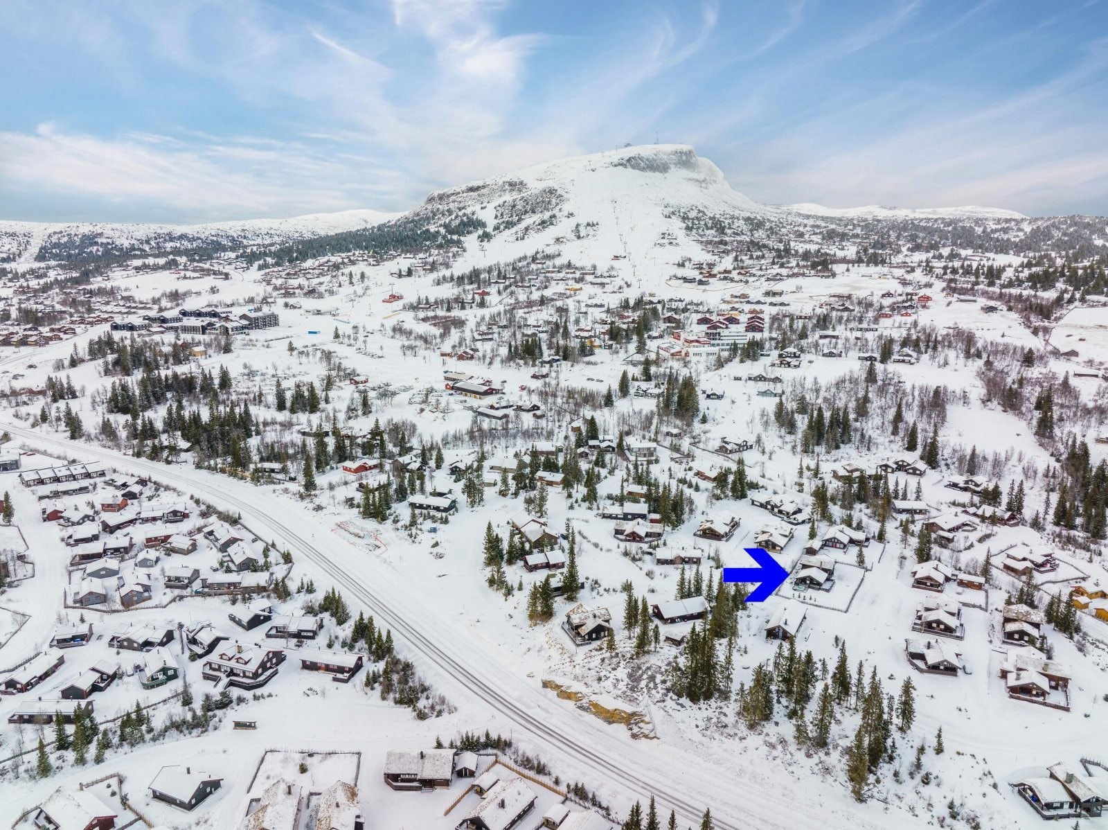 Det er 5 minutter å gå til alpinanlegget. Galleribilde