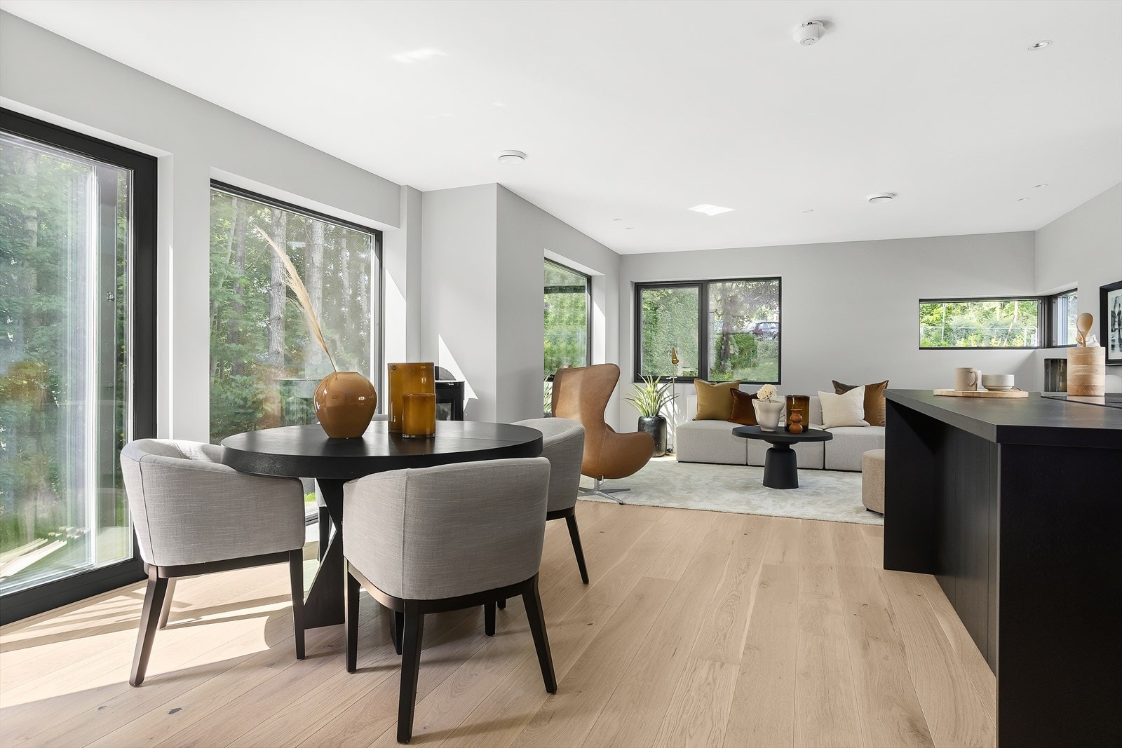 Store rom og vindusflater som gir vakkert lysinnslipp hele dagen. Galleribilde