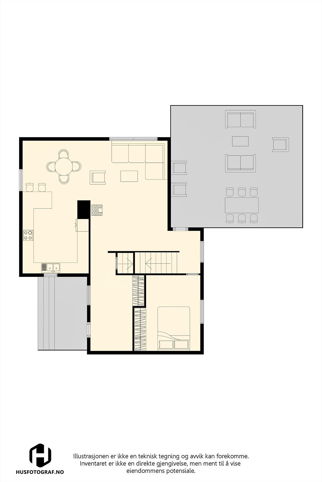 Plantegning 1. etasje Galleribilde