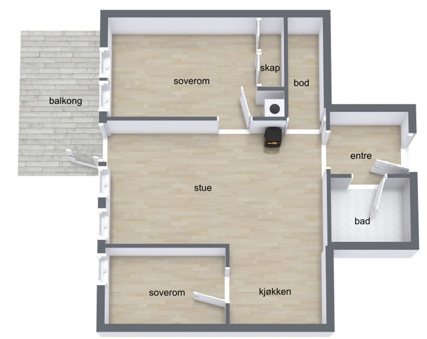 Plantegning av leiligheten. Galleribilde