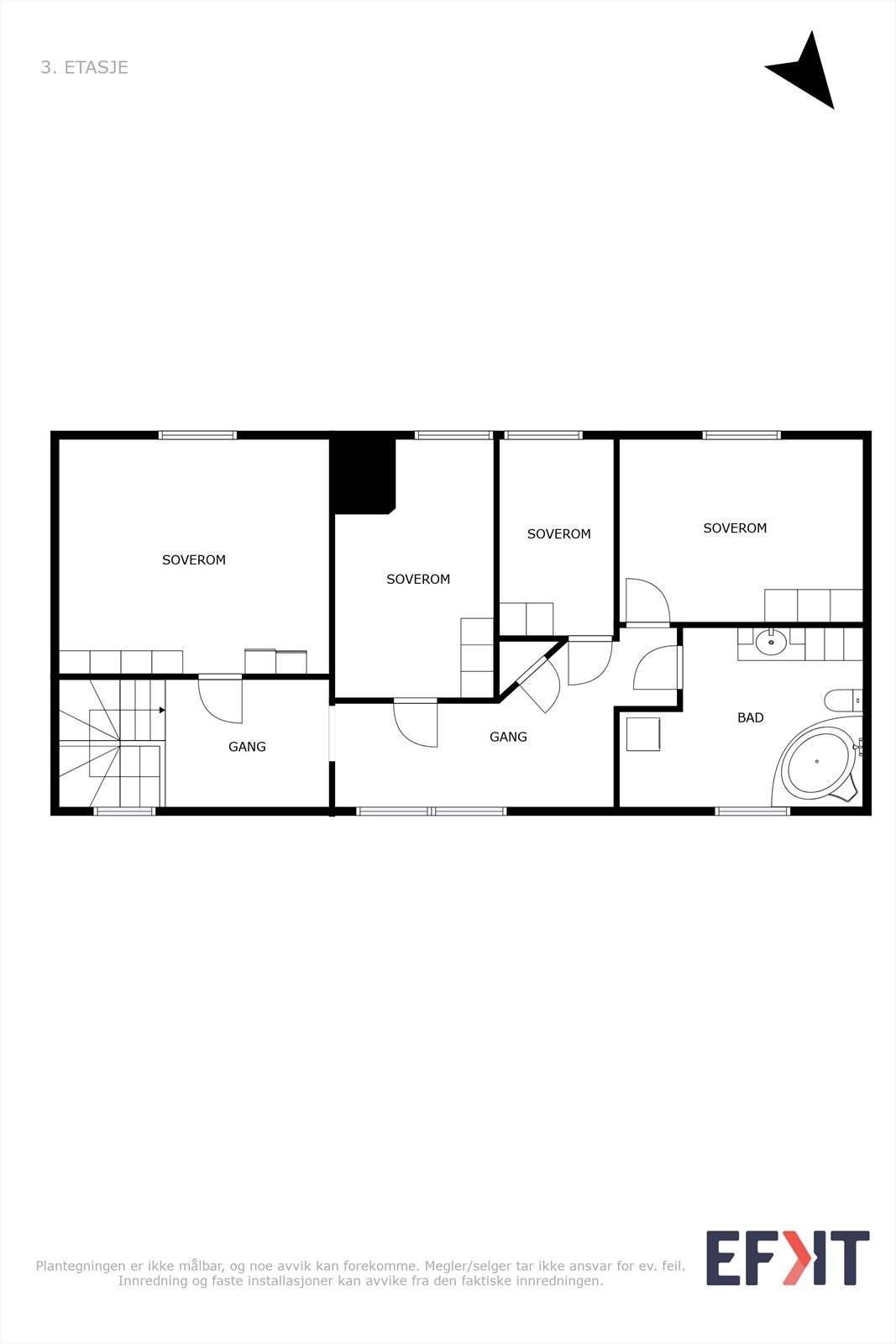 Planskisse hovedbygningens 2. etasje Galleribilde