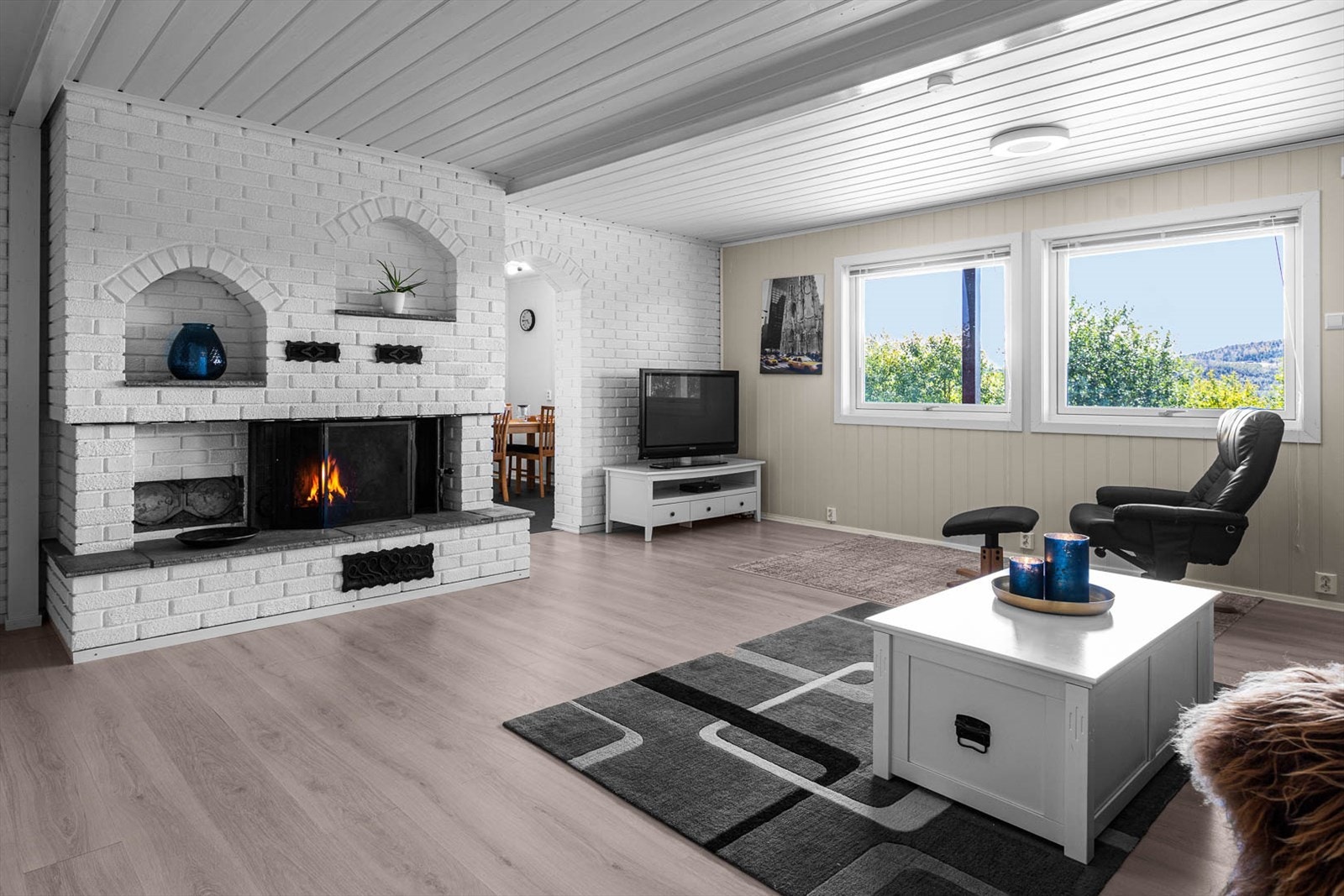 Stue leilighet i 1.etasje med store vindusflater. Galleribilde