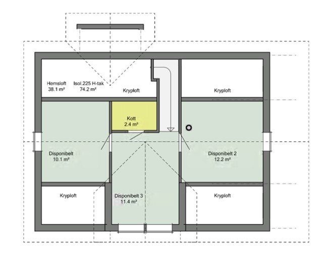 Planløsning loft. Galleribilde