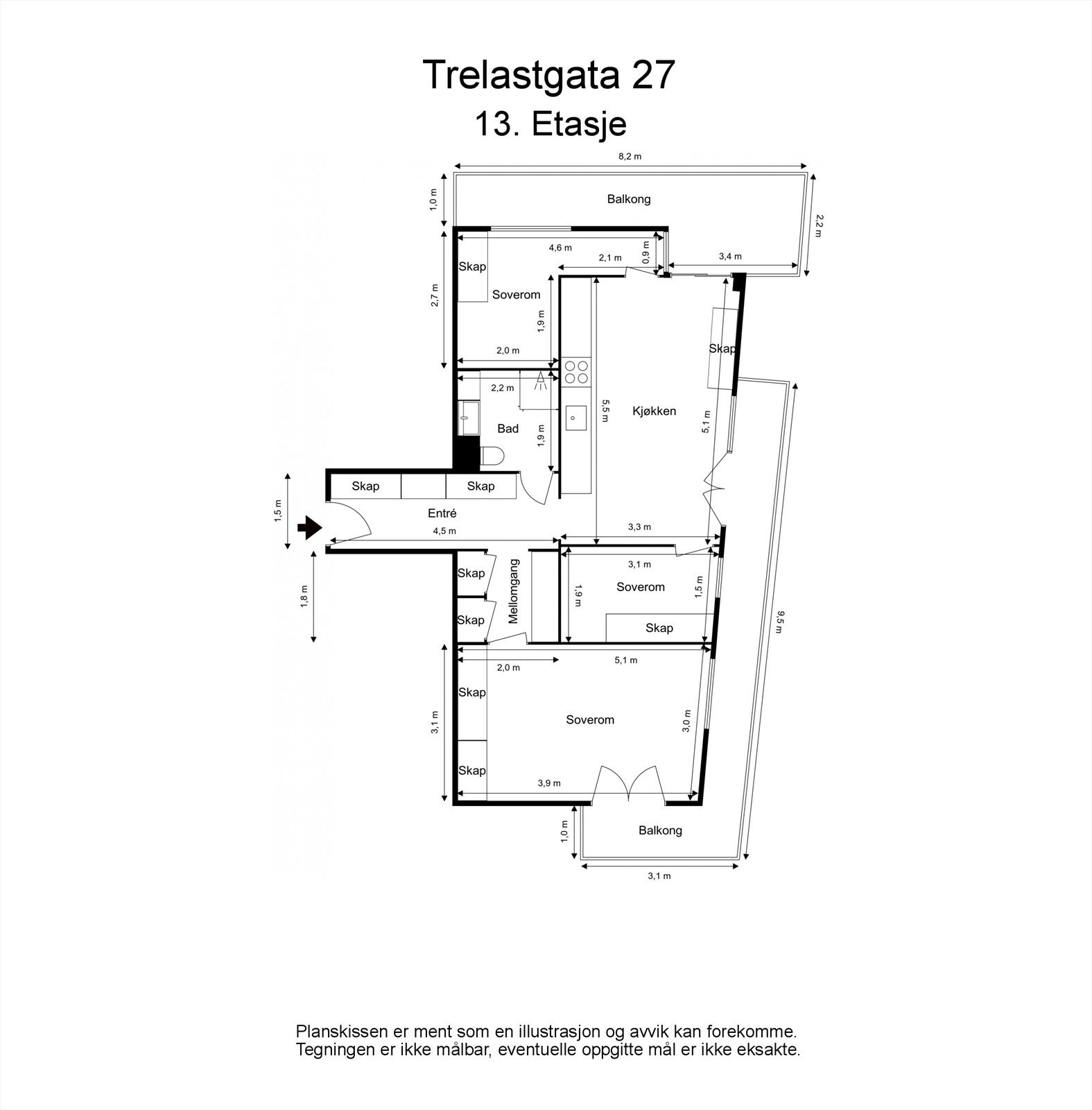 Takstmannens planskisse Galleribilde