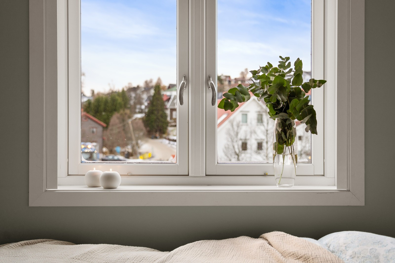 Flott utsikt fra soveromsvinduet.