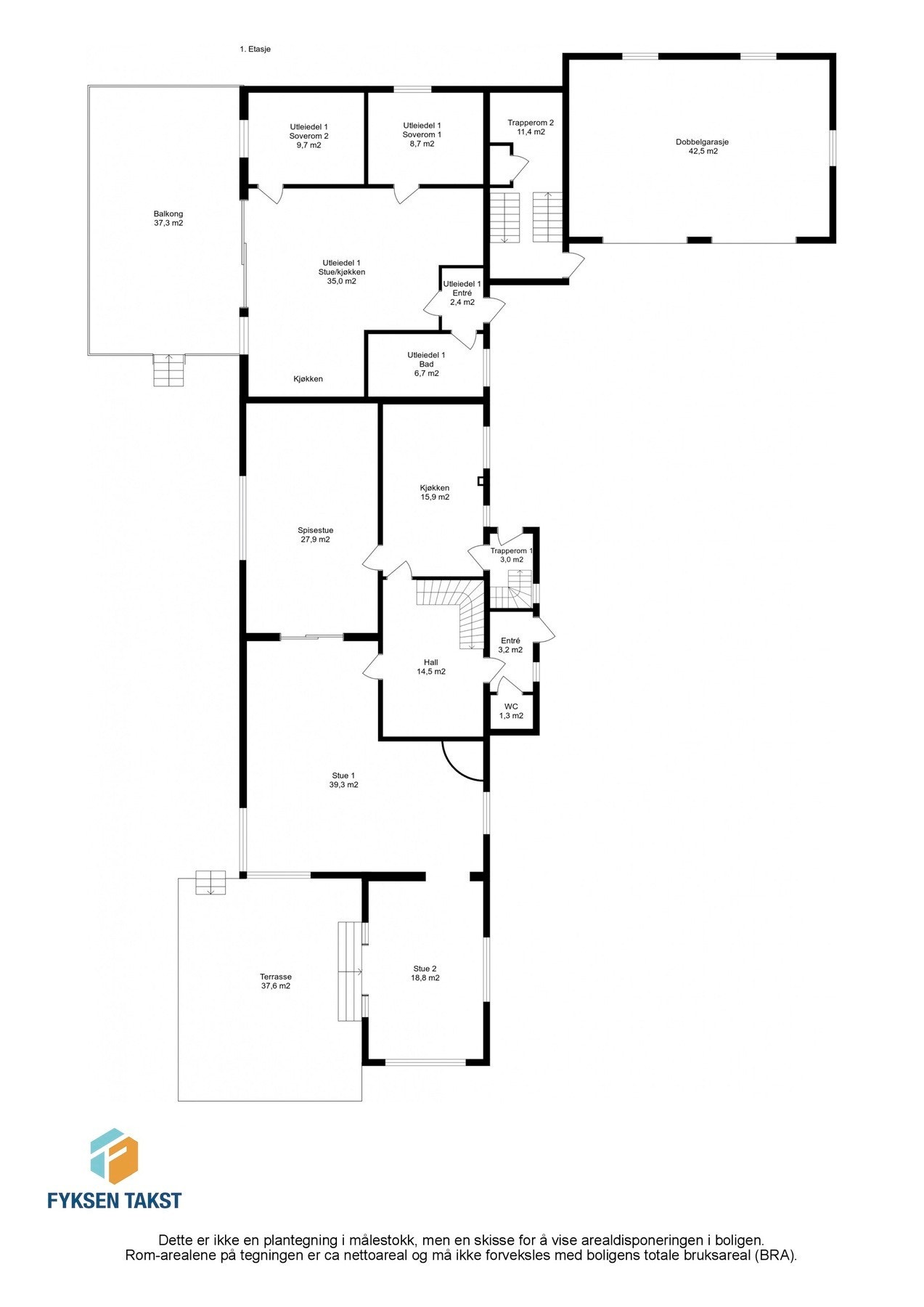 Planskisse 1. etasje Galleribilde