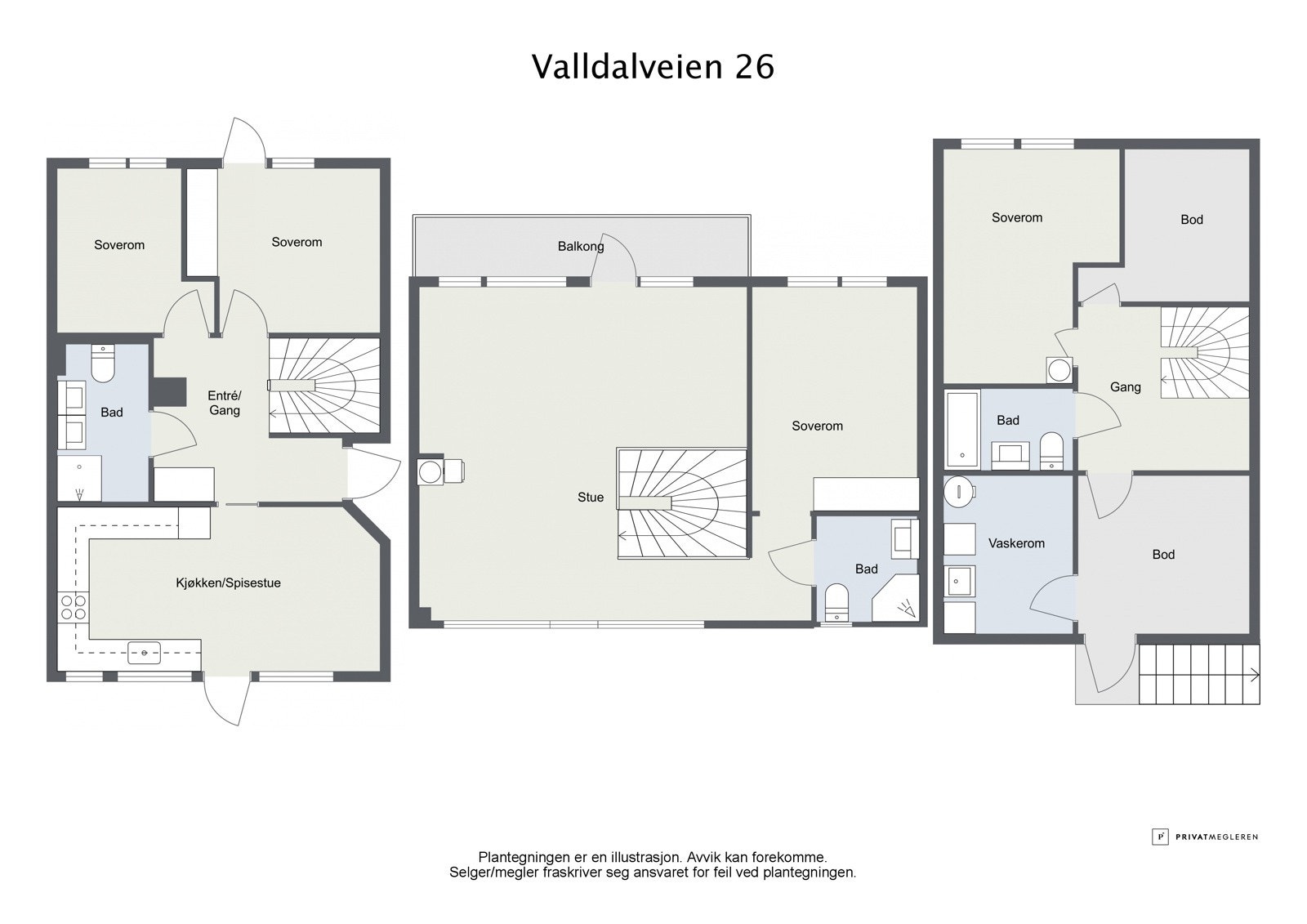 Project letterhead - Valldalveien 26 - 2D Floor Plan-2 Galleribilde