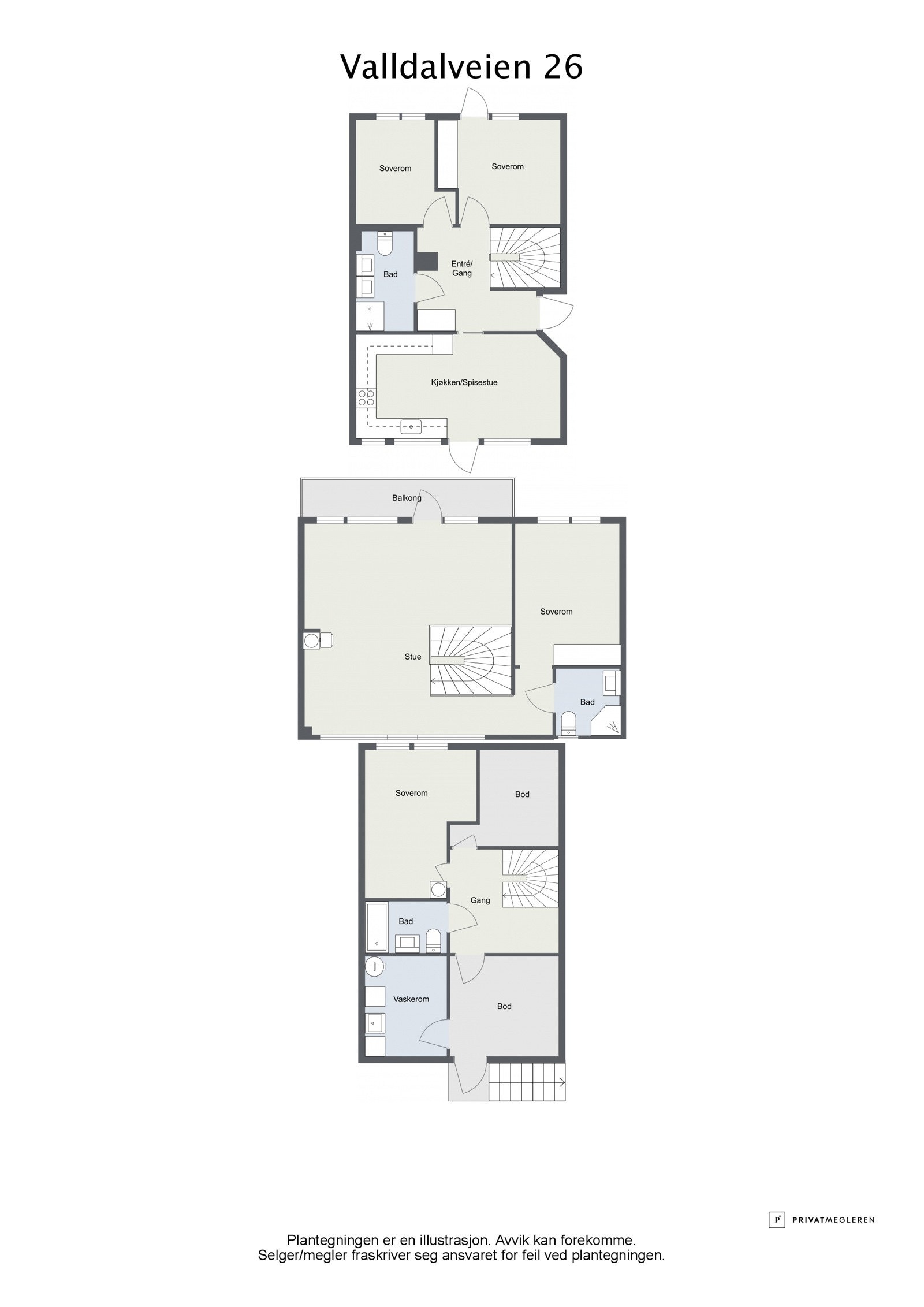 Project letterhead - Valldalveien 26 - 2D Floor Plan Galleribilde
