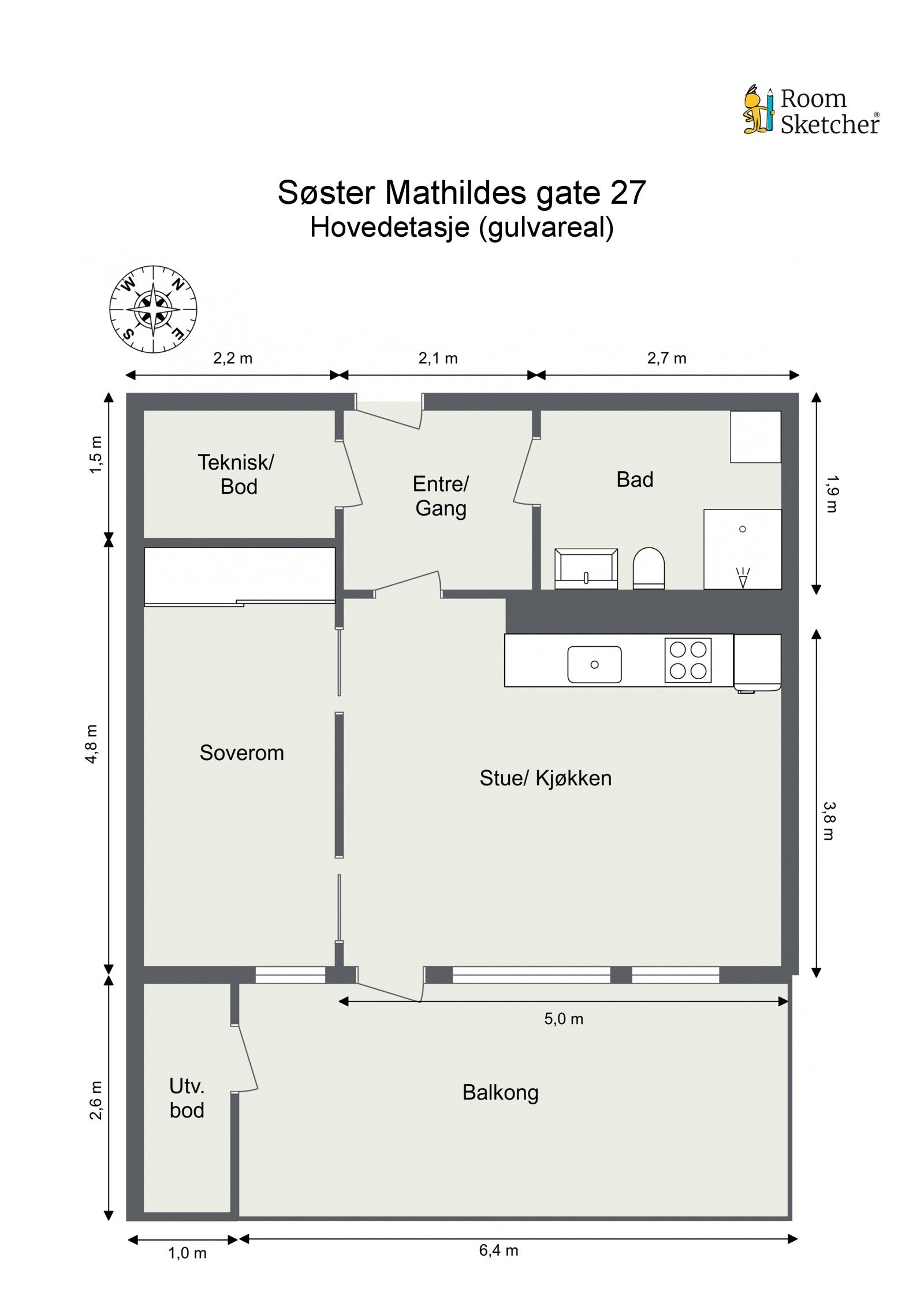 Plantegning med mål Galleribilde