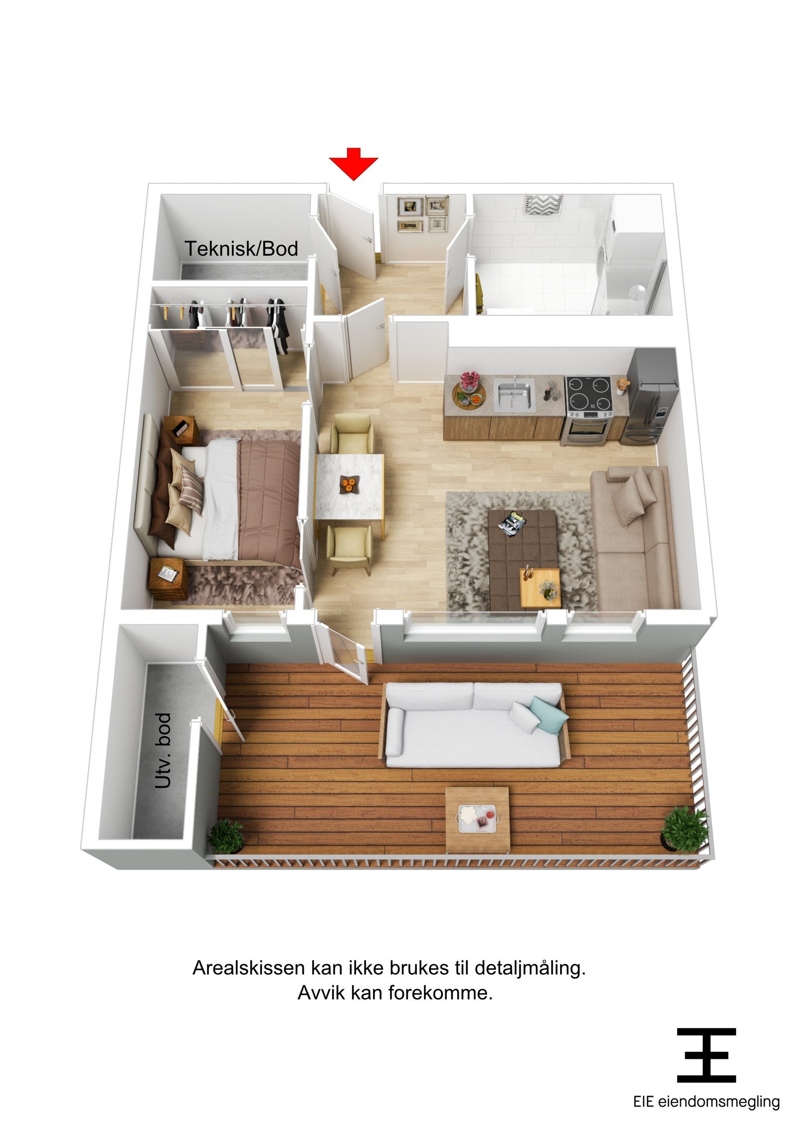 3D plantegning Galleribilde