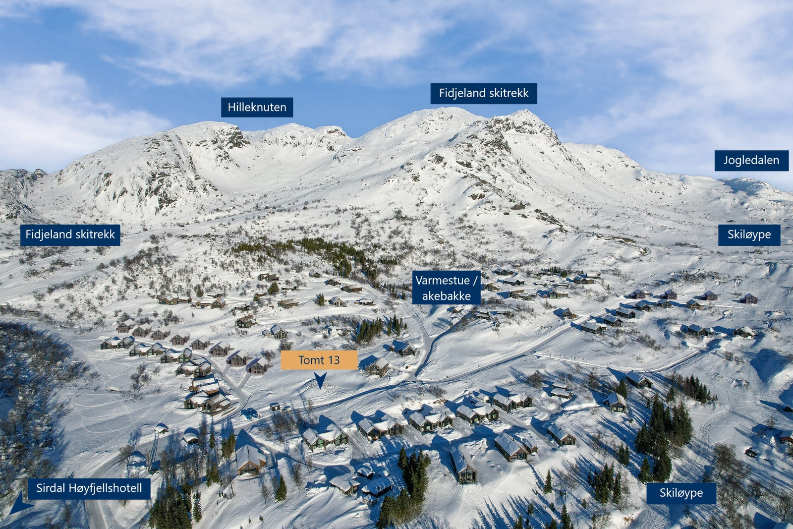 Snøsikkert område med gode solforhold og nærhet til det meste Galleribilde