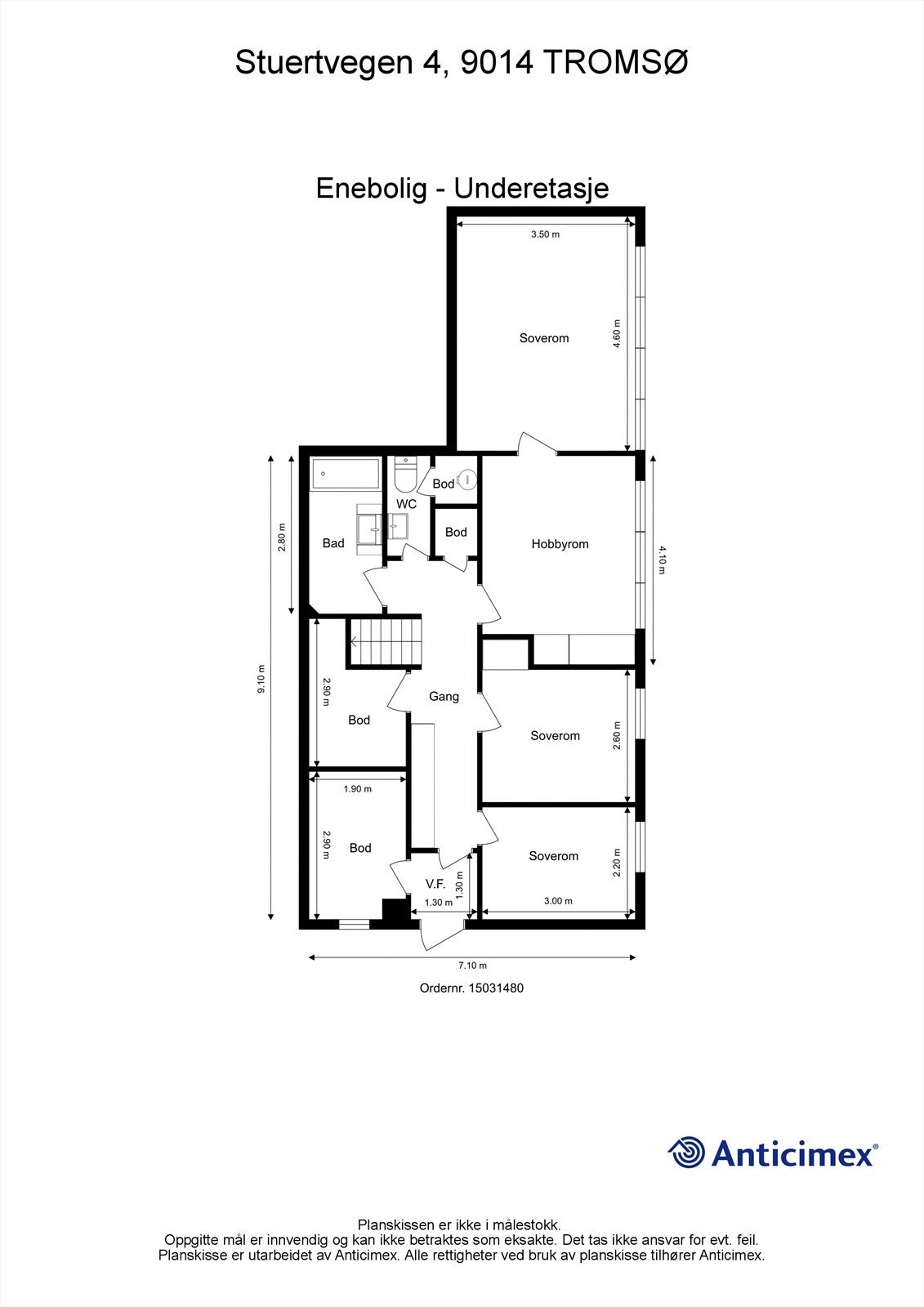 Planløsning underetasje. Galleribilde