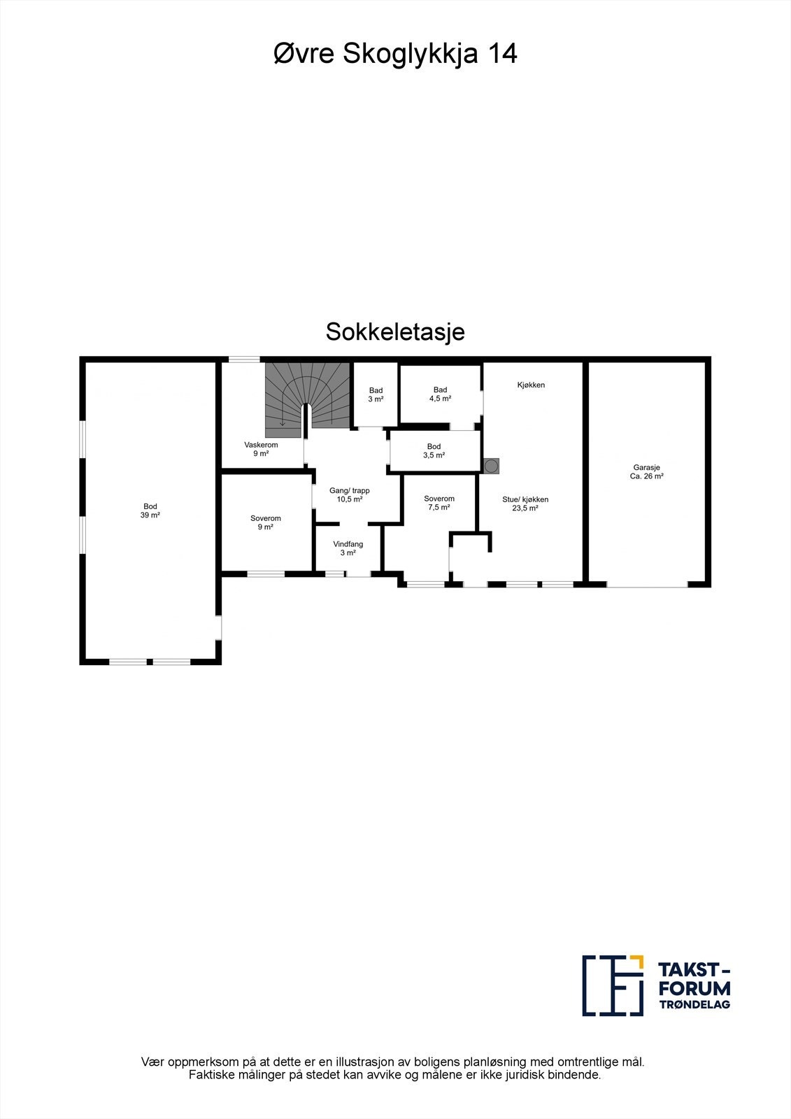Plantegning - Sokkeletasje. Galleribilde