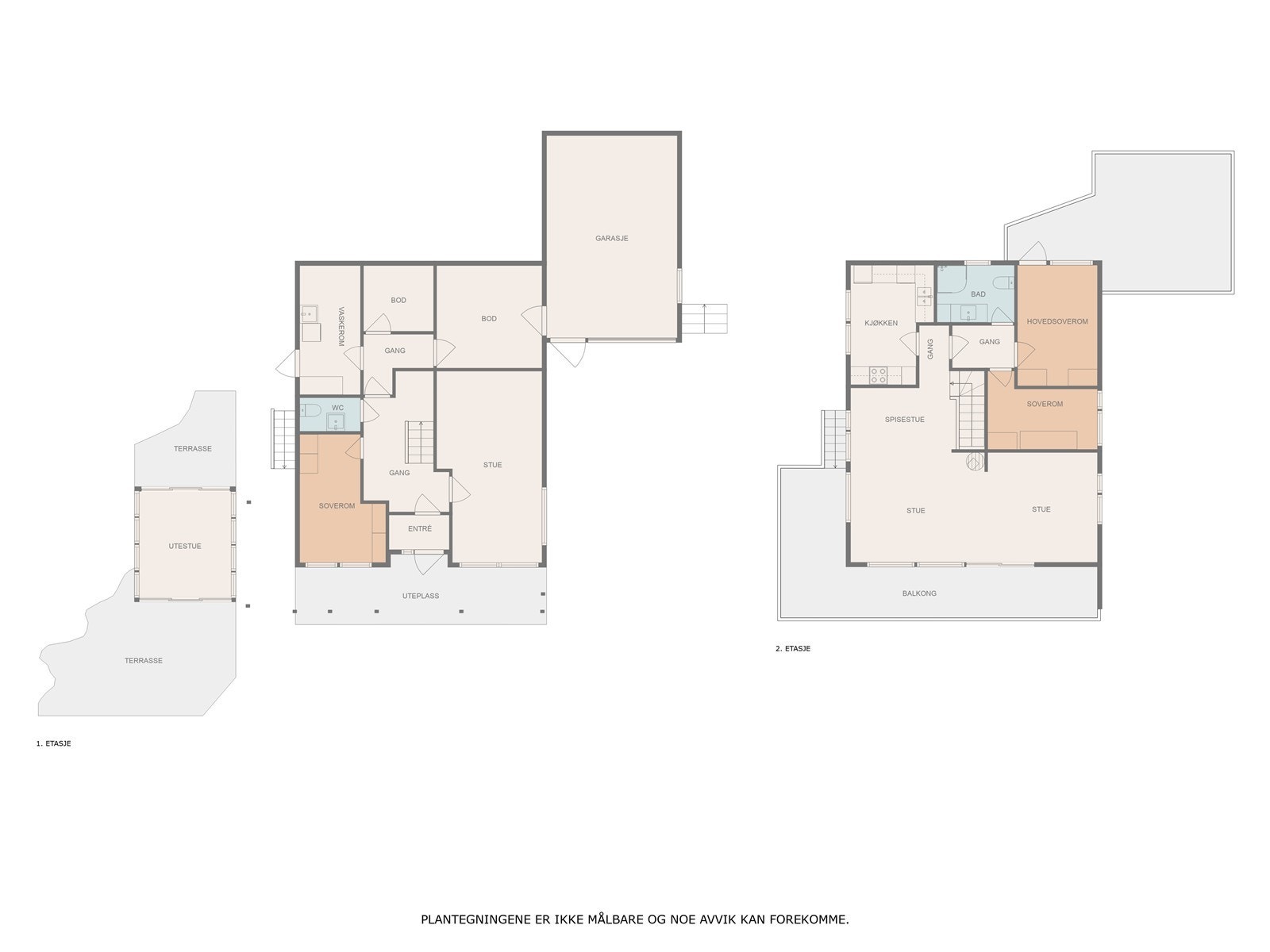 Plantegning begge etasjer. Galleribilde
