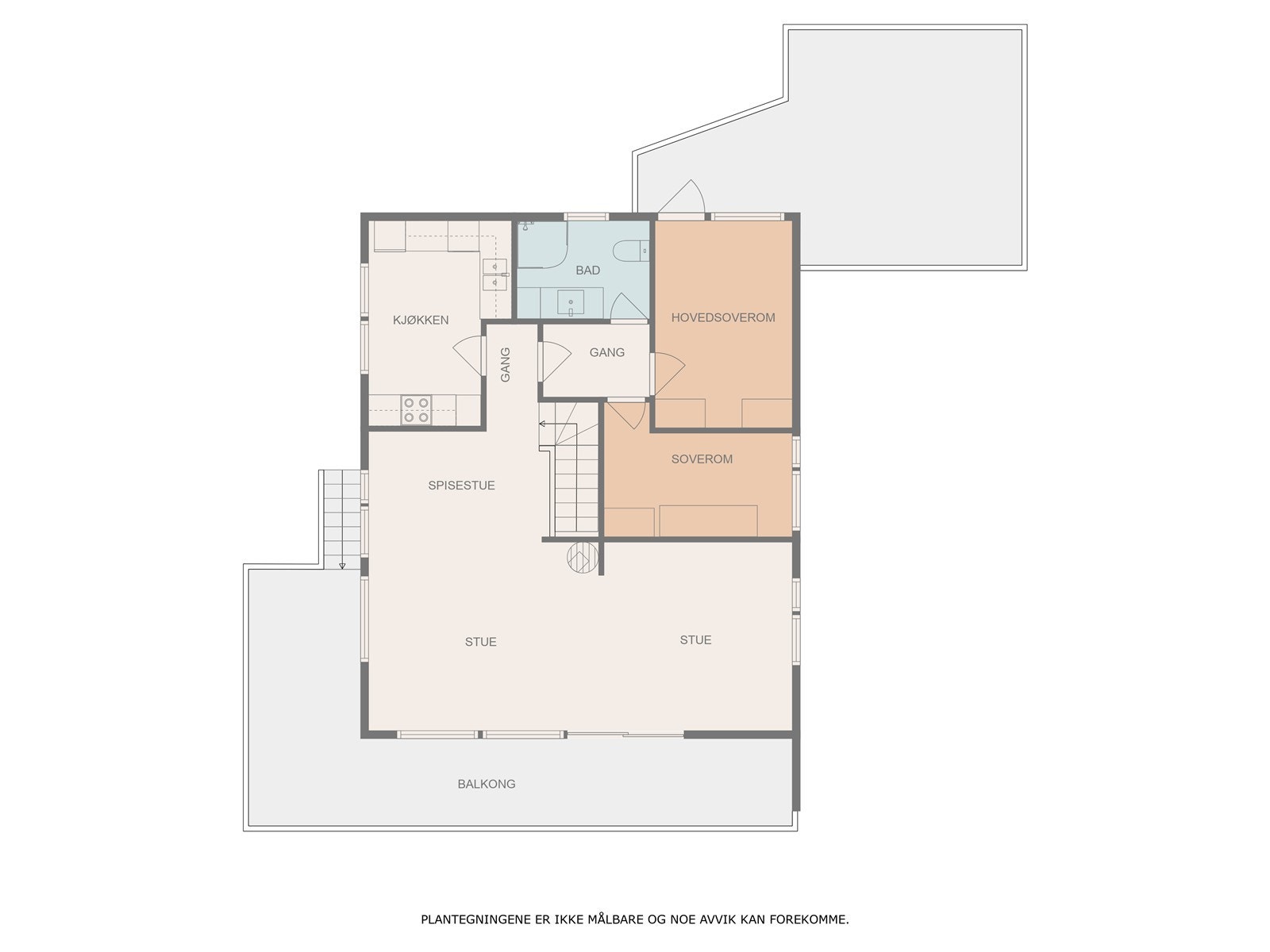 Plantegning hovedetasje. Galleribilde