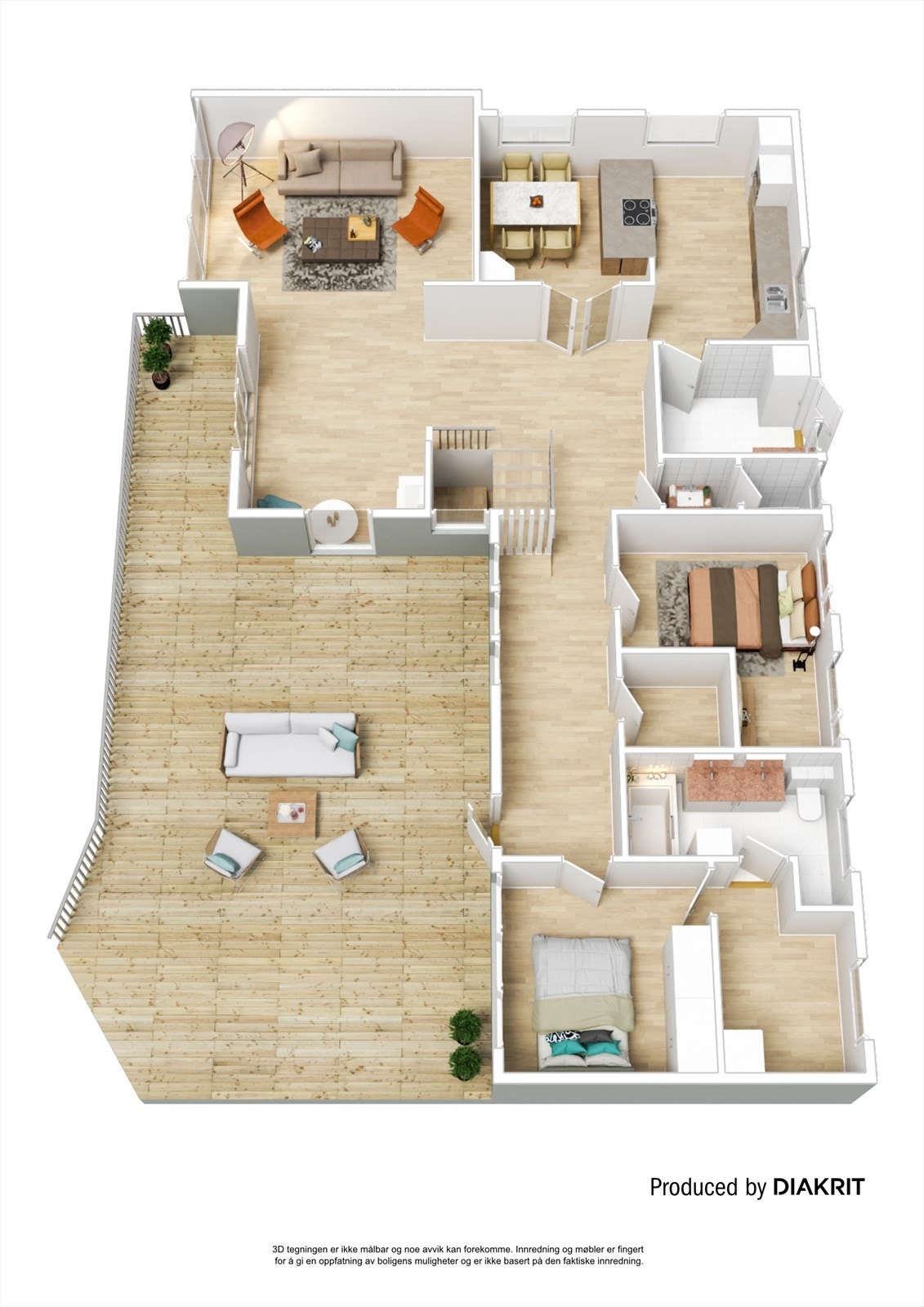3D plan 1.etasje. Galleribilde