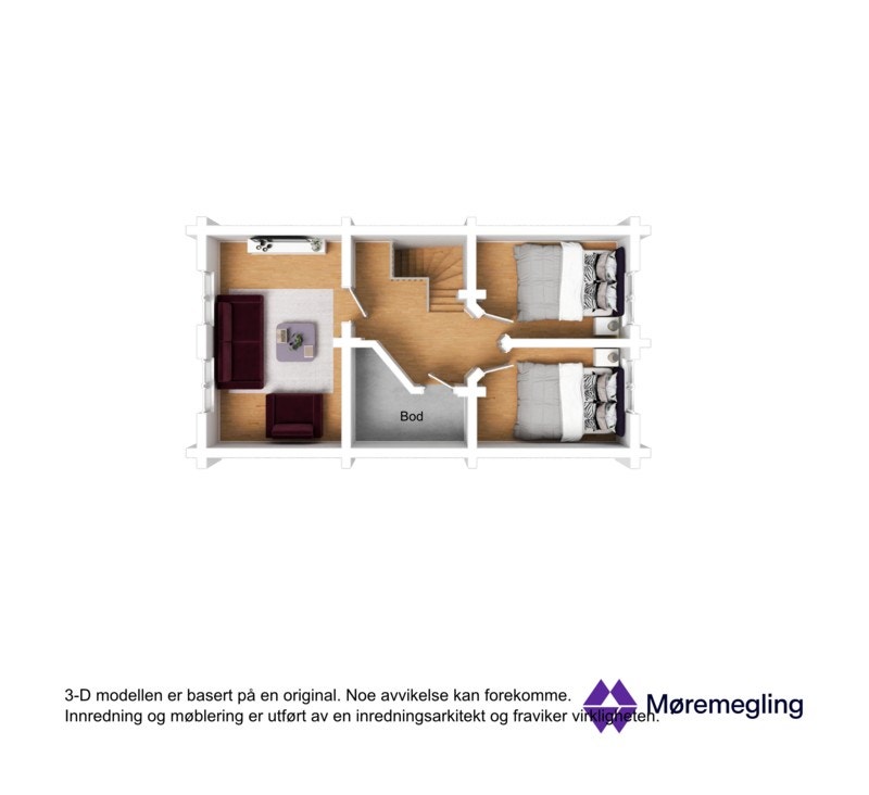 Planløsning 3D - loft Galleribilde