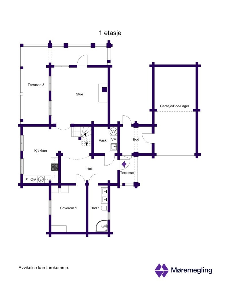 Planløsning 2D - 1. etasje Galleribilde