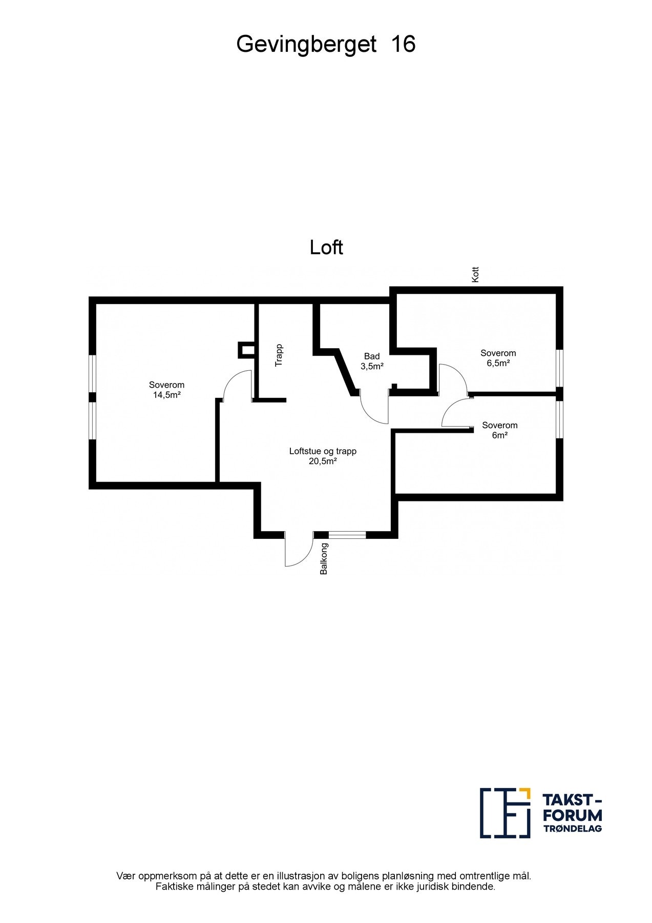 Plantegning loft. Galleribilde