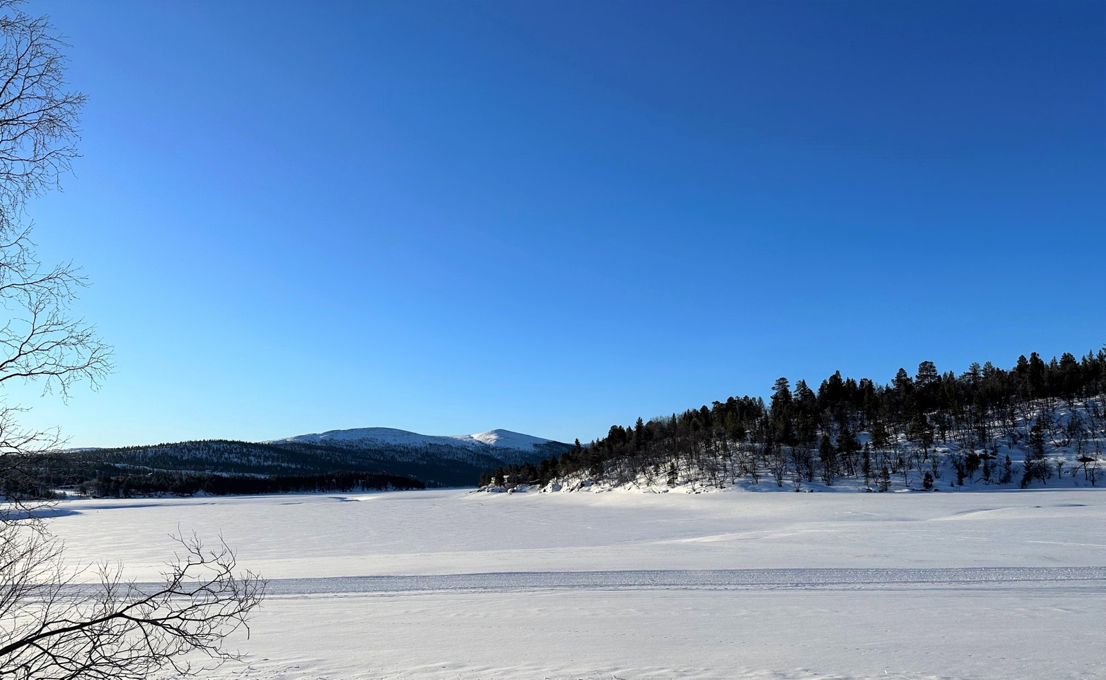 På Savalsjøen kjøres det opp skiløyper på vinteren Galleribilde