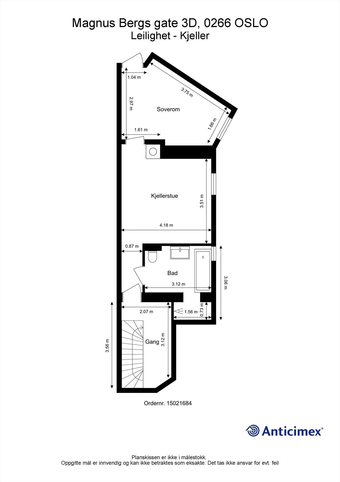 Plantegning kjeller. Galleribilde