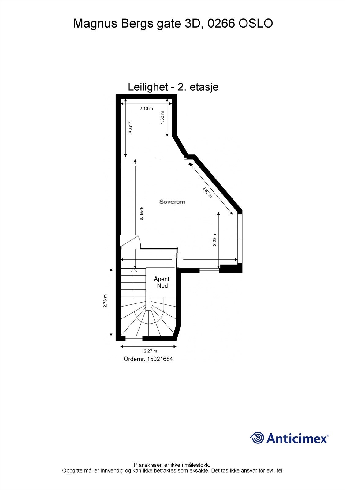 Alternativ planskisse basert på godkjente byggetegninger fra kommunen datert 11.02.2000. Galleribilde