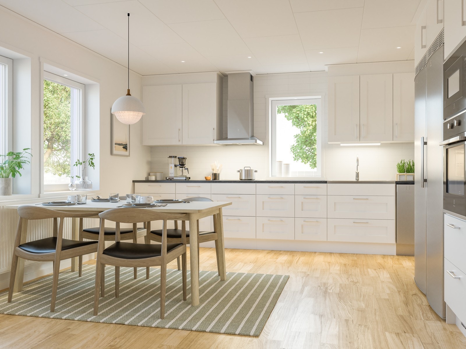 Boligen vil få et pent og moderne kjøkken fra Alvsbyhus. (Endringer fra 3D bilde, vil kunne forekomme) Galleribilde