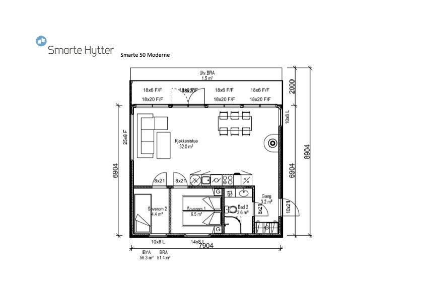 Hyttens planløsning - tegning Galleribilde
