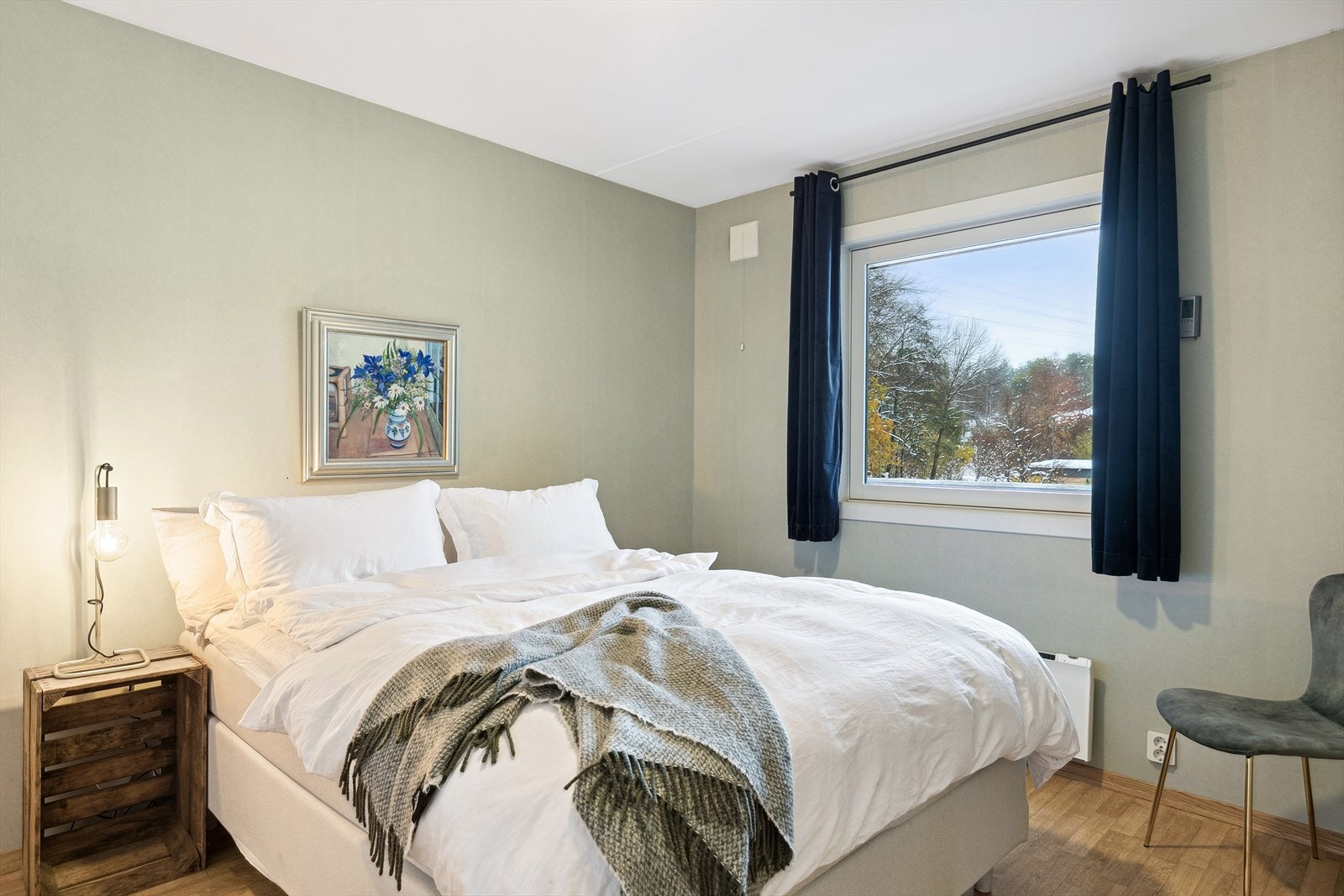 Delikate farger på hovedsoveromet. Galleribilde