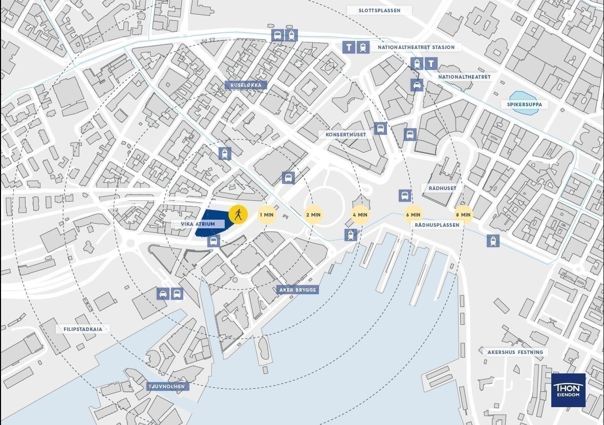Gangavstander til offentlig kommunikasjon Galleribilde