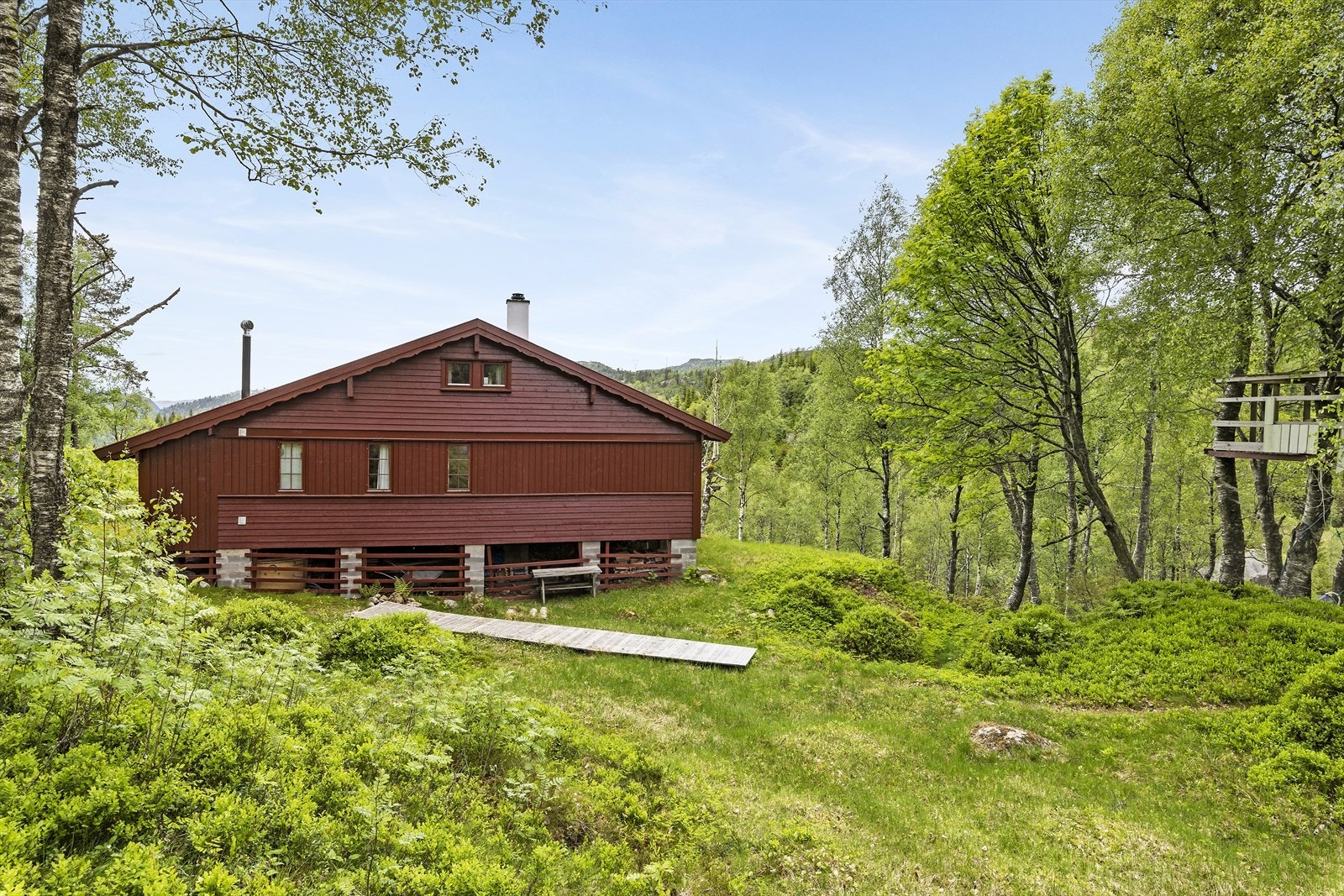 Romslig naturtomt som krever lite vedlikehold. Galleribilde