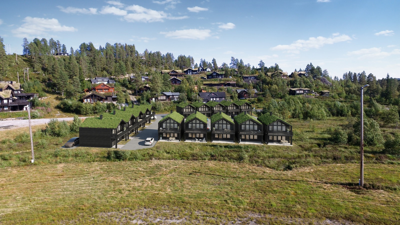 Ilustrasjon av hyttene Galleribilde