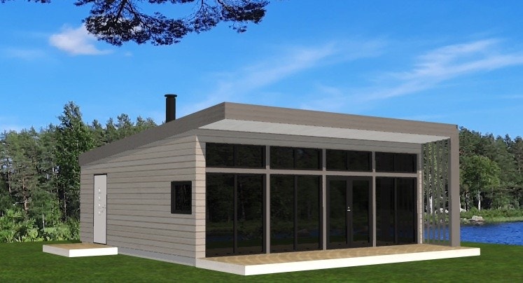 Moderne og fremtidsrettet hyttemodell - Smarte 50 Moderne Galleribilde