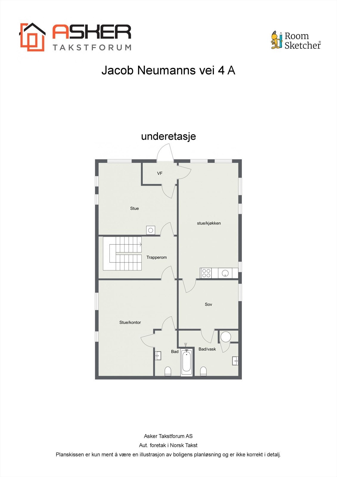 Plantegning underetasje. Galleribilde