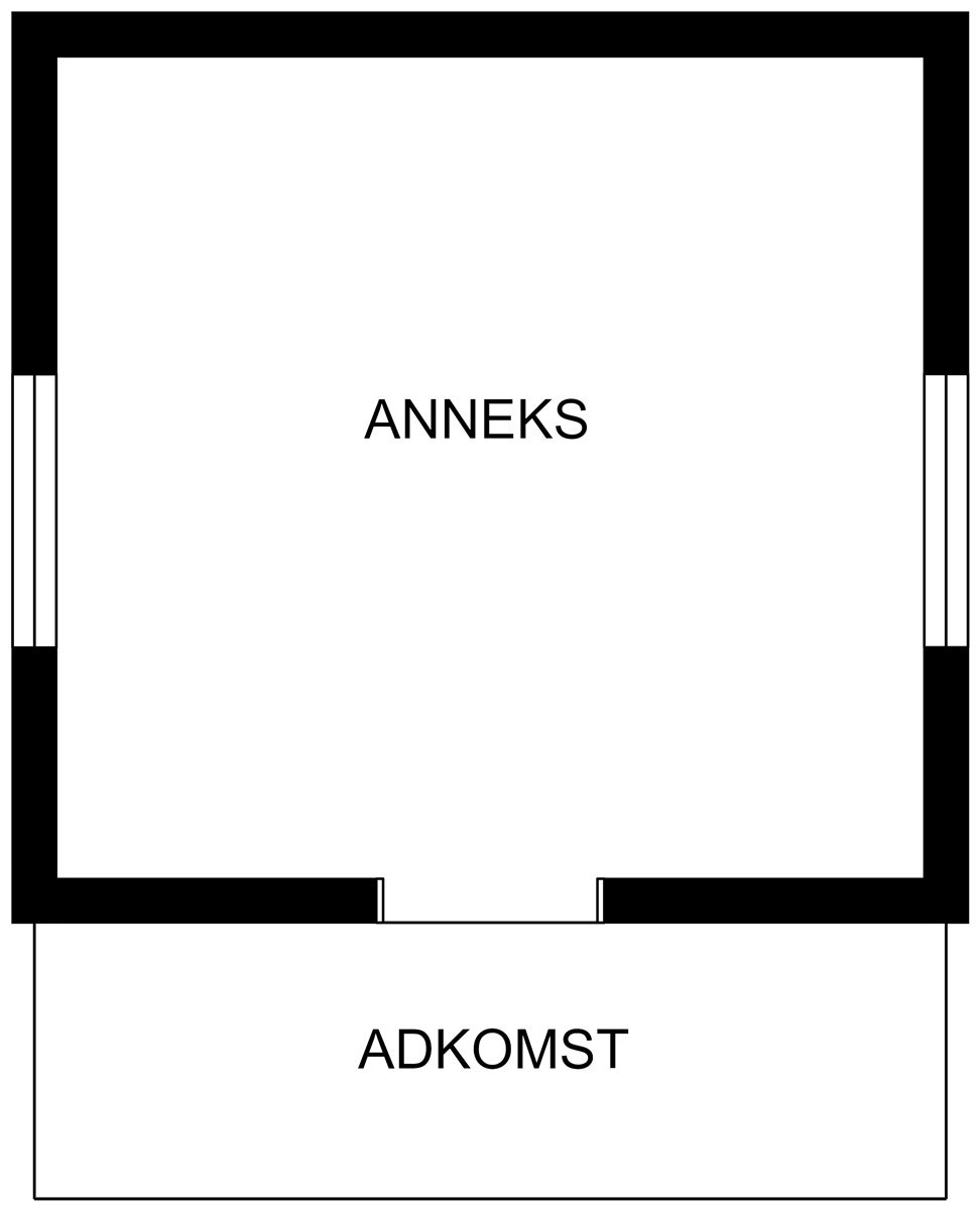 Plantegning anneks. Galleribilde