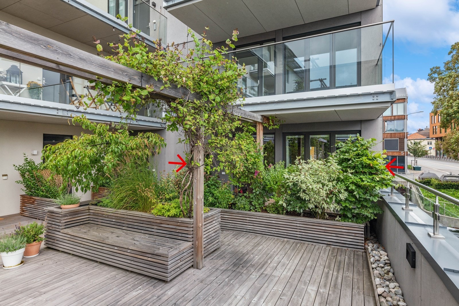 Beplanting gir fin beskyttelse mot innsyn. Galleribilde