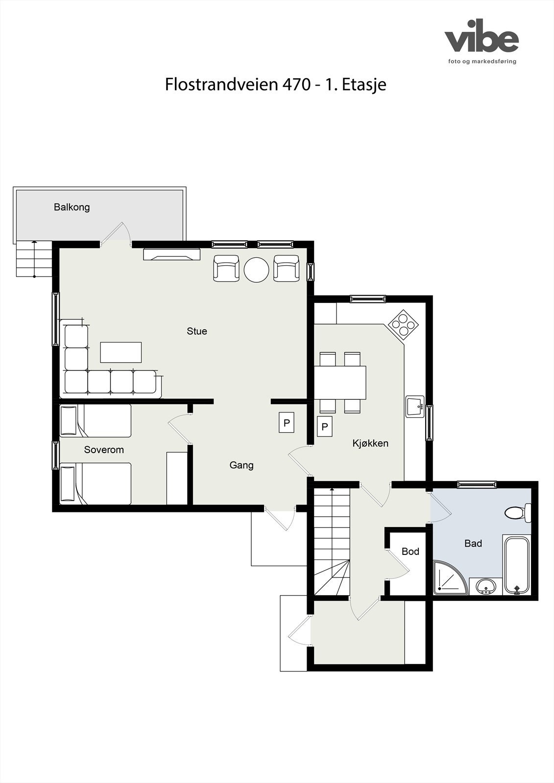 Plantegning 1. etasje Galleribilde