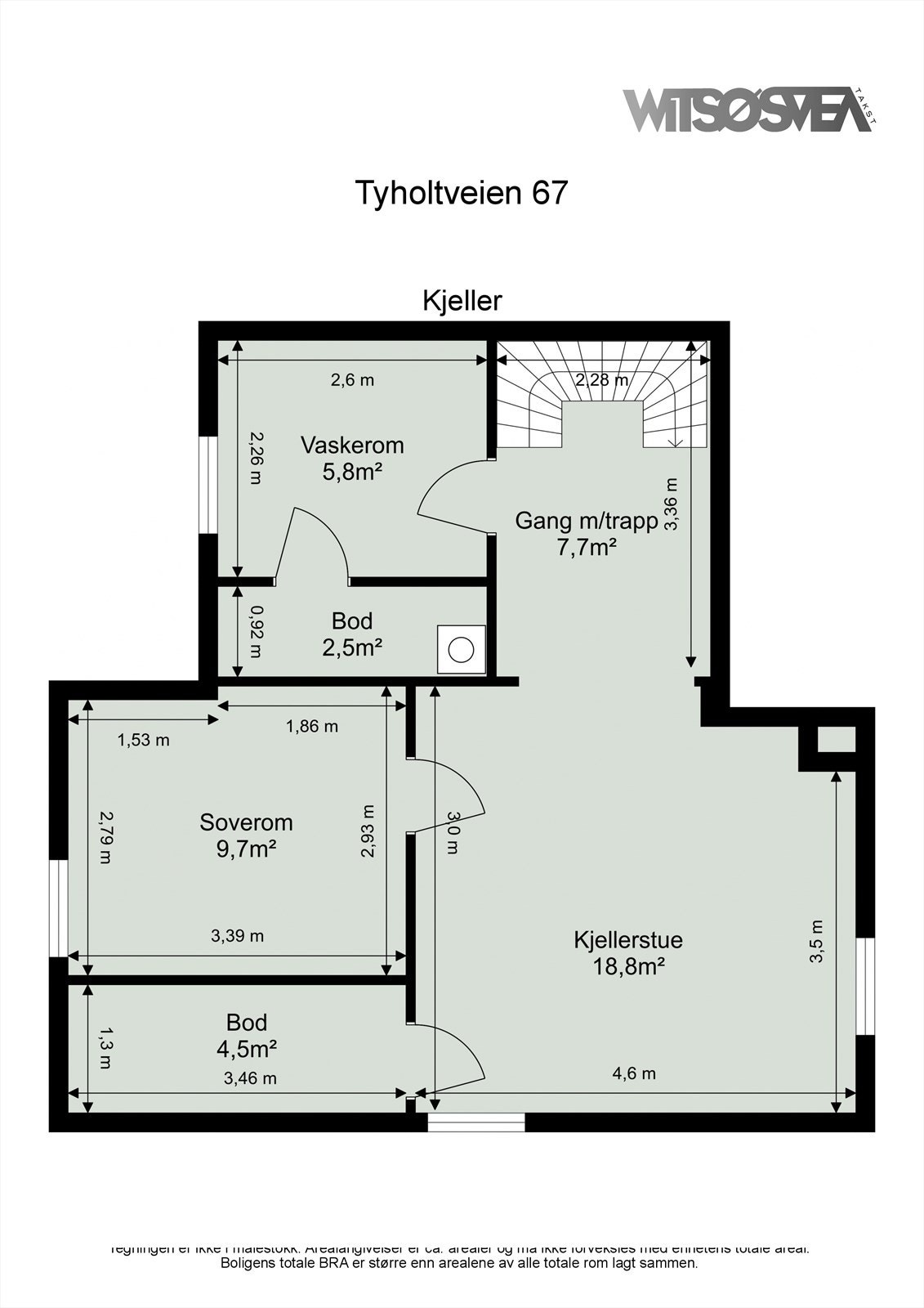 Planskisse kjeller. Galleribilde