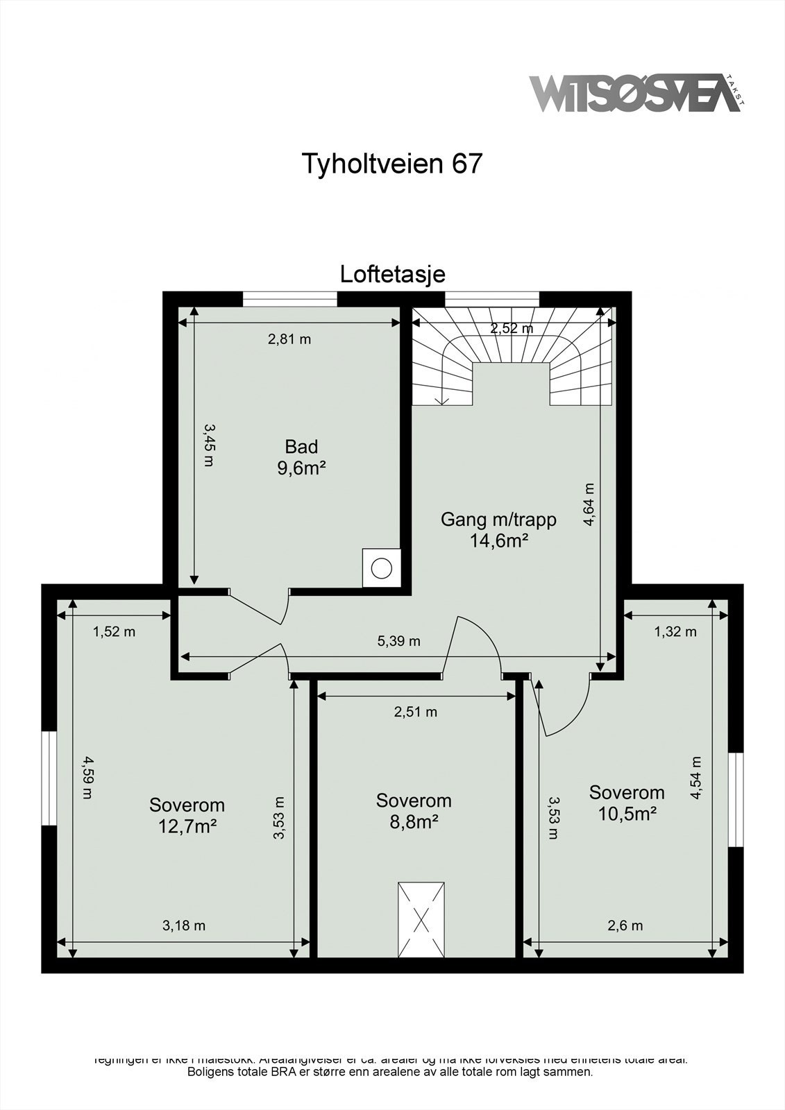 Planskisse loftsetasje. Galleribilde
