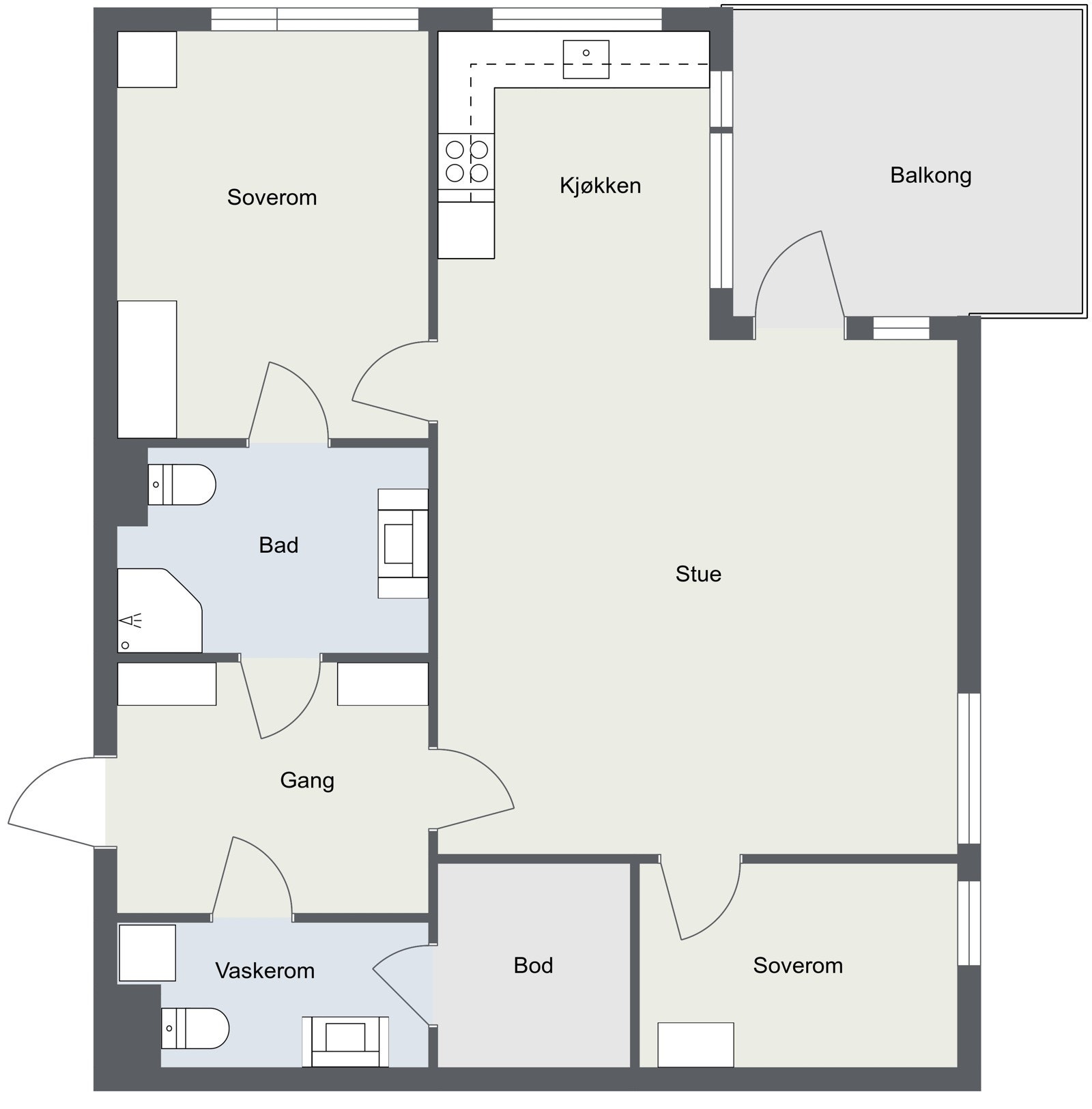 Myklabergtunet 5 - 2. Etasje - 2D Floor Plan Galleribilde